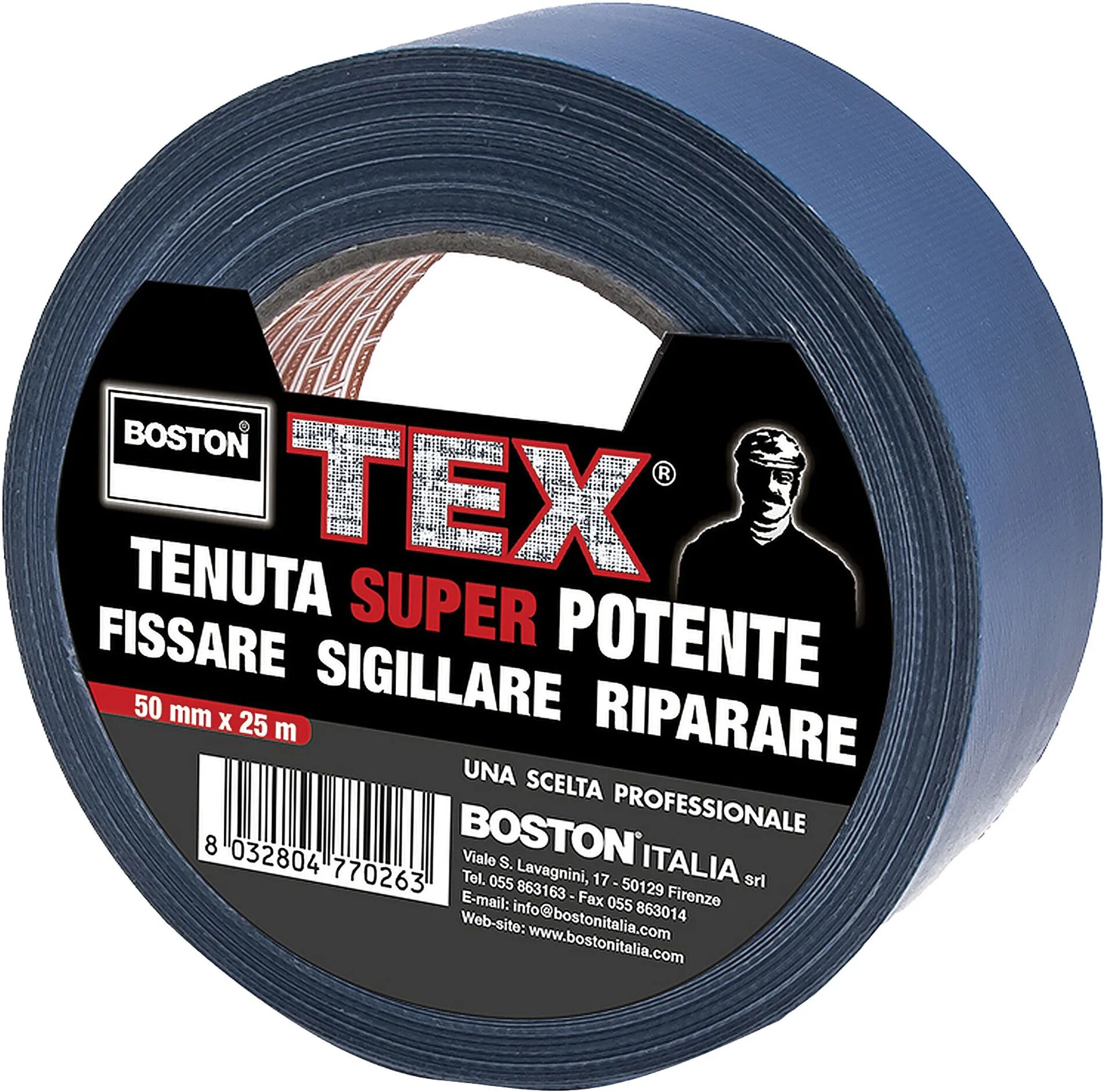 boston nastro telato  blu 48 mm x 25m professionale universale protegge ripara e sigilla