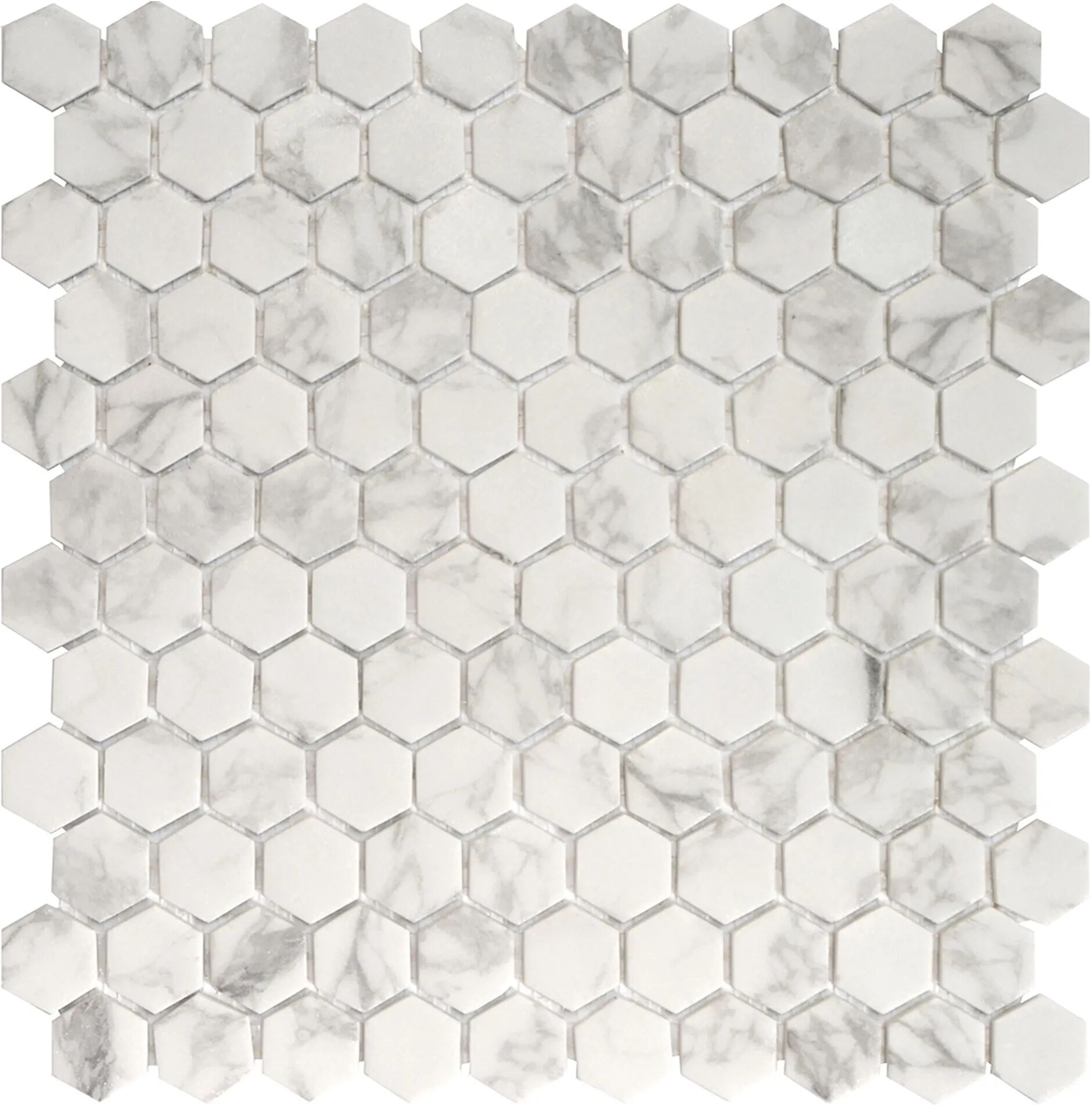 tecnomat mosaico hex statuario rete 30x30x0,49 cm pei 3 r5 pasta di vetro vendita al foglio