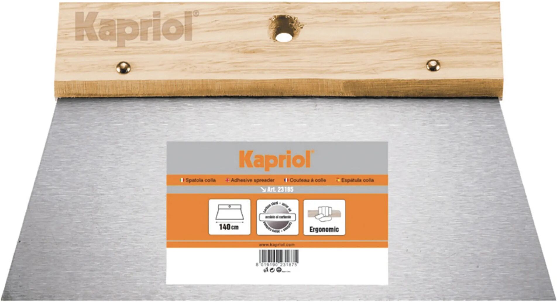 kapriol spatola 140 mm  per colla acciaio temprato manico legno