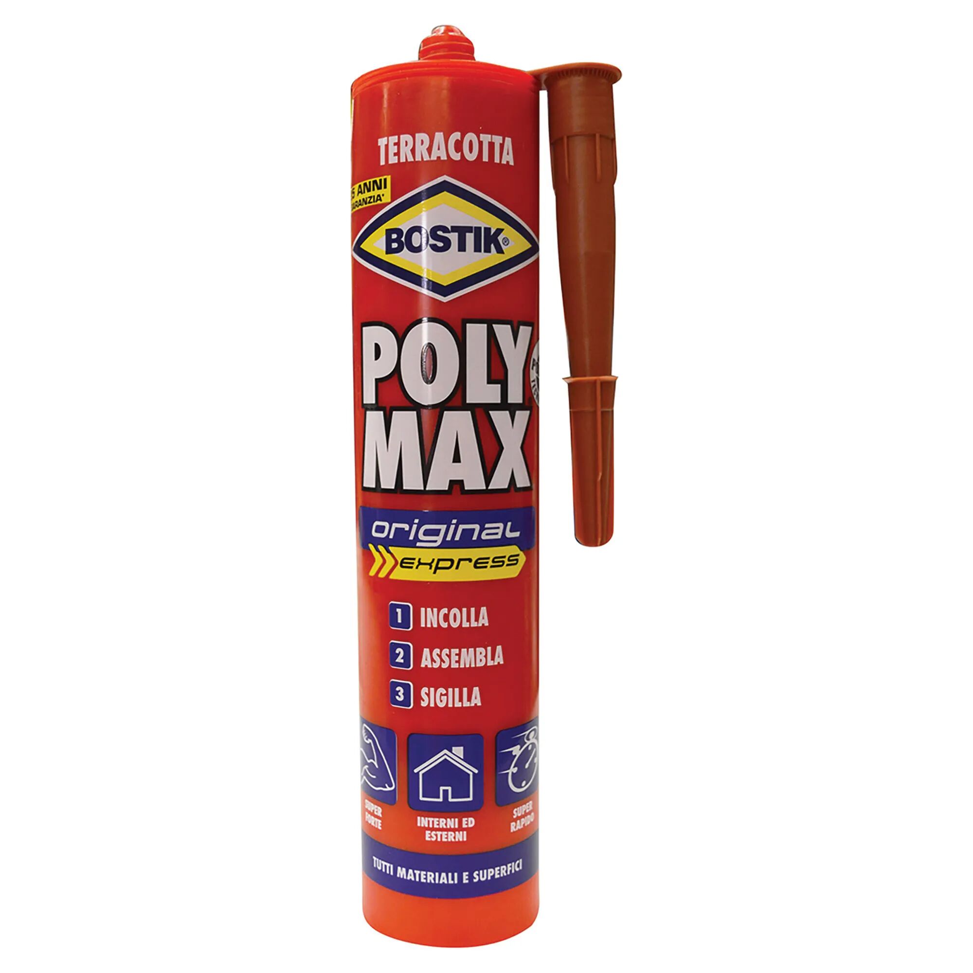 polymax adesivo  original bostik 425g express terracotta per tegole e vasi