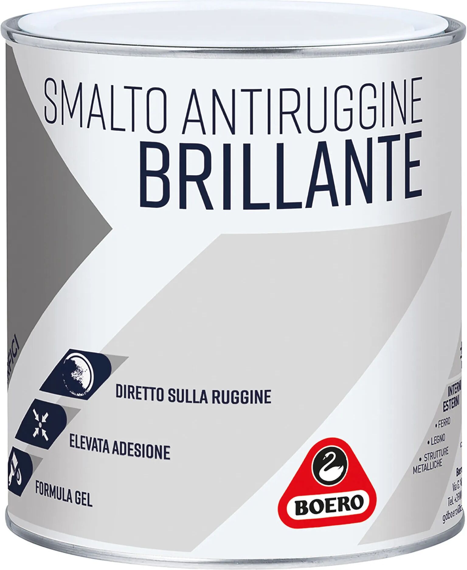 boero smalto antiruggine gel  brillante testa di moro 2,5 l esterno 9-11 m² con 1 l