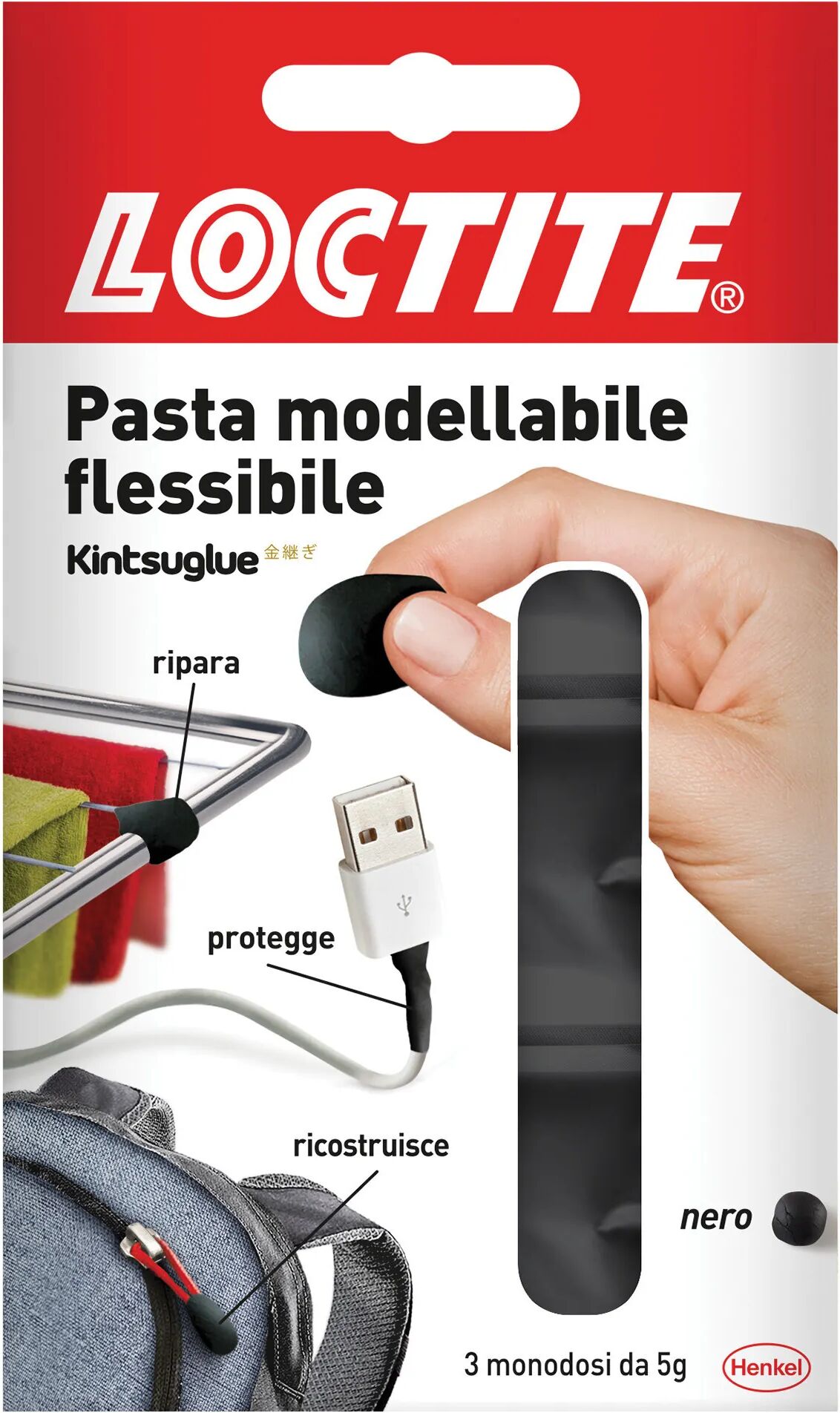 loctite pasta per riparare  kintsuglue 3x5 g nera modellabile monocomponente