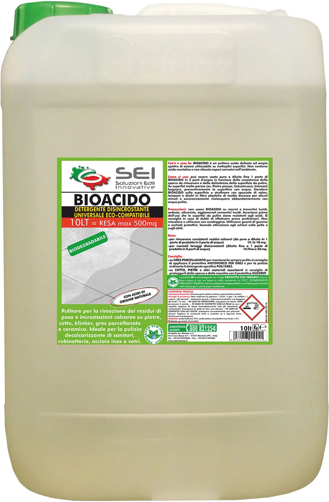 sei_soluzioni bioacido 10l detergente acido disincrostante pronto uso