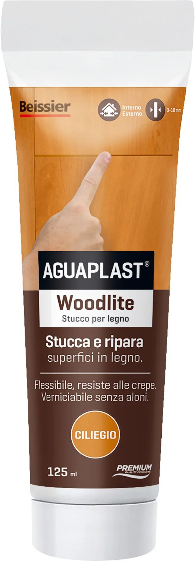 aguaplast stucco per legno woodlite  ciliegio 125 ml spessori fino a 20mm interno esterno