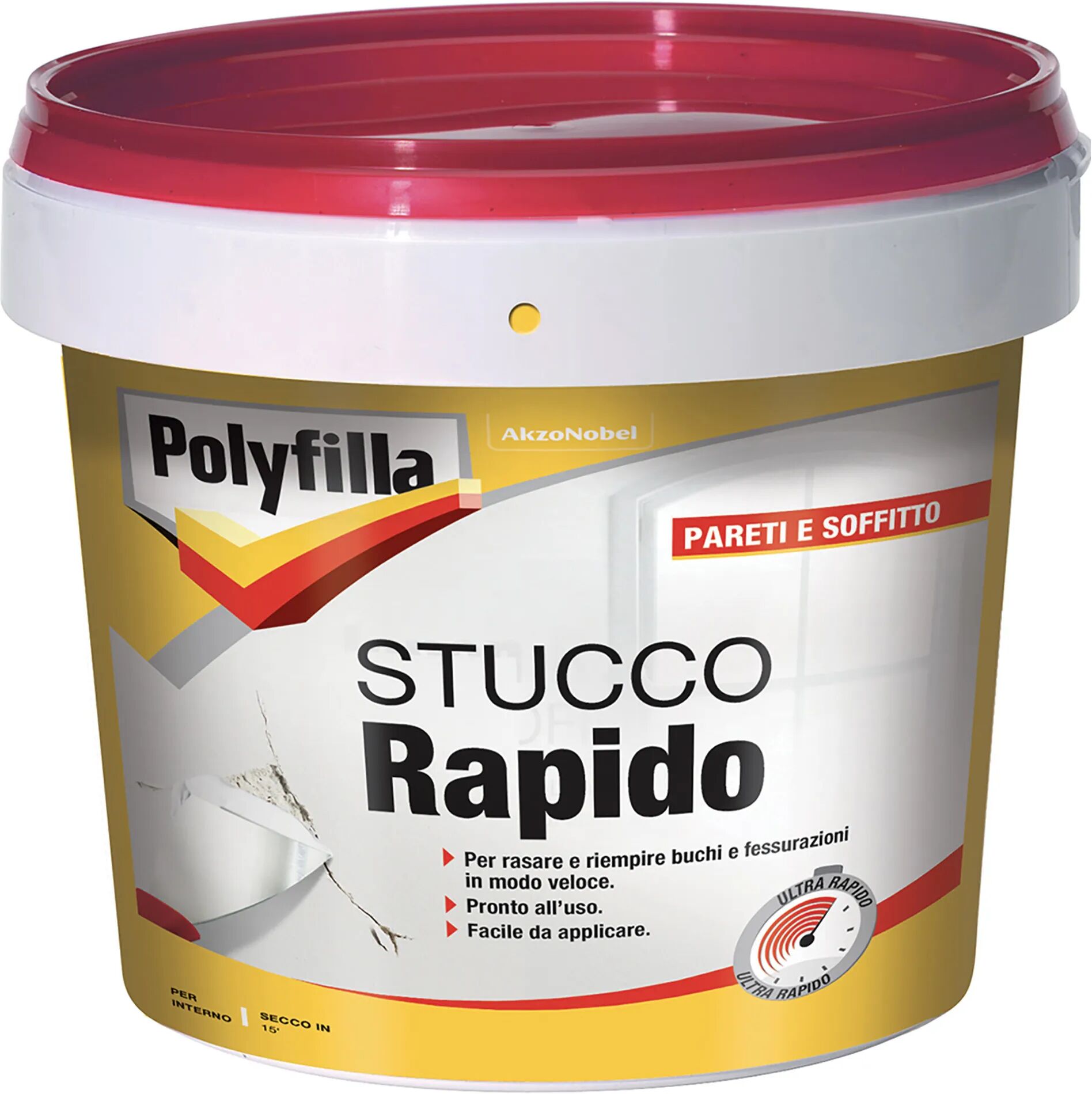 polyfilla stucco rapido in pasta  1 kg bianco muri e legno per interno