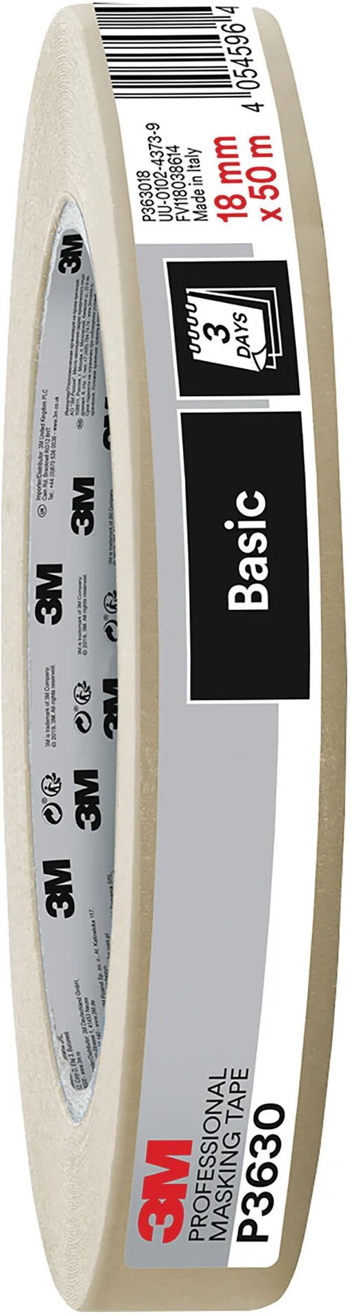 3m nastro mascheratura  p3630 18mm x 50m beige per interni ideale per superfici lisce