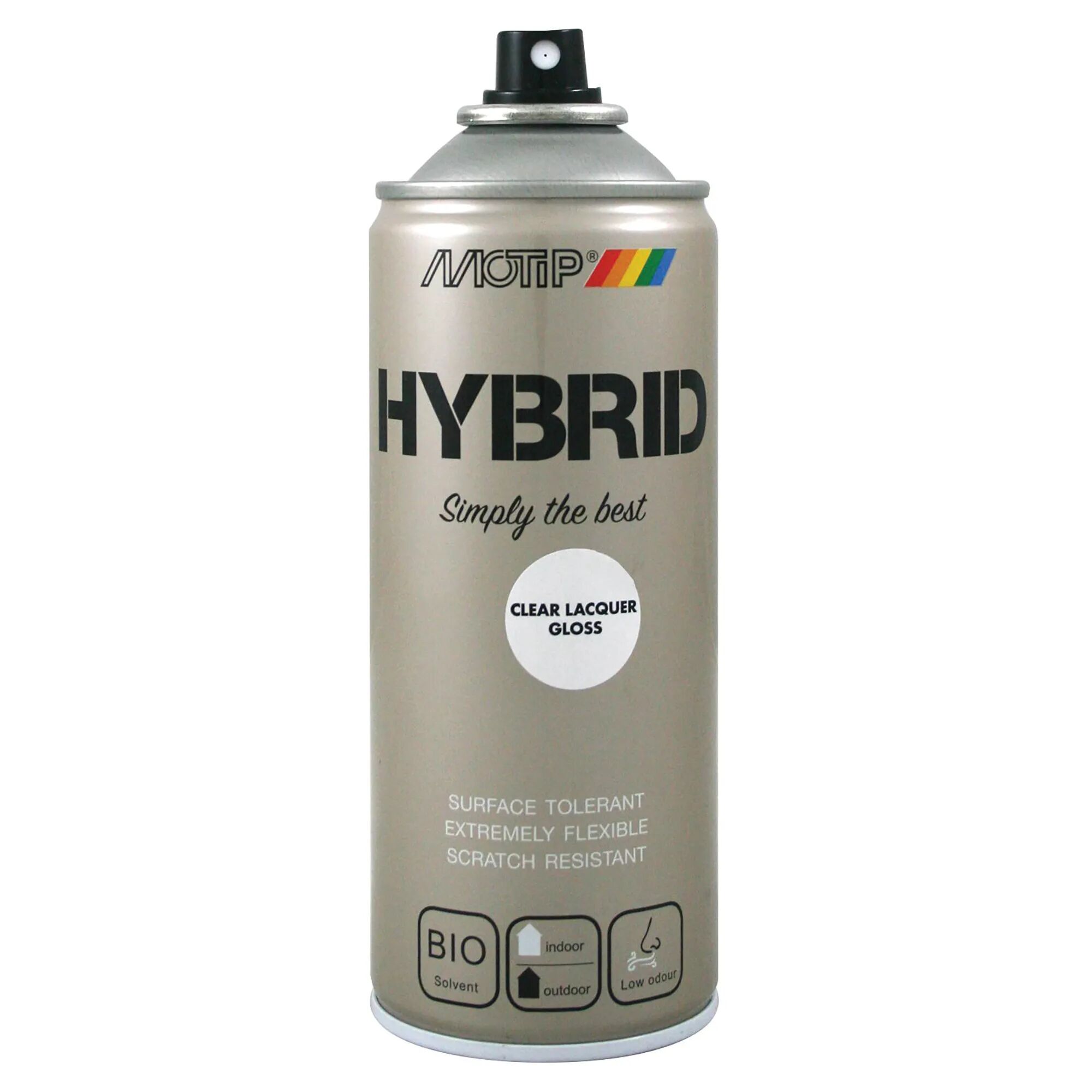 motip vernice spray hybrid  trasparente lucido 80 gloss 400 ml 2,5 - 3,5 m² con 1 l