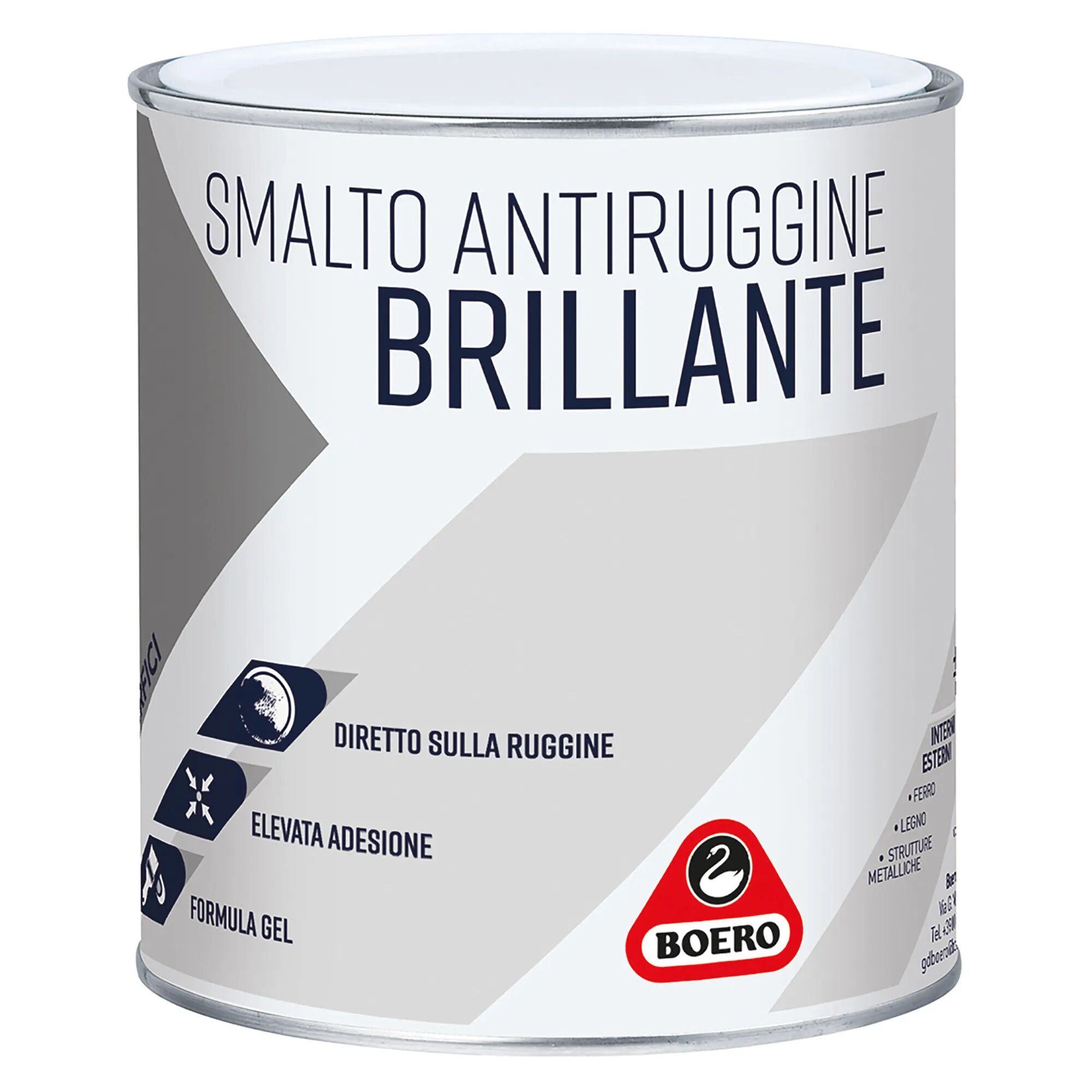 boero smalto antiruggine gel  brillante bianco 0,75 l esterno 9-11 m² con 1 l