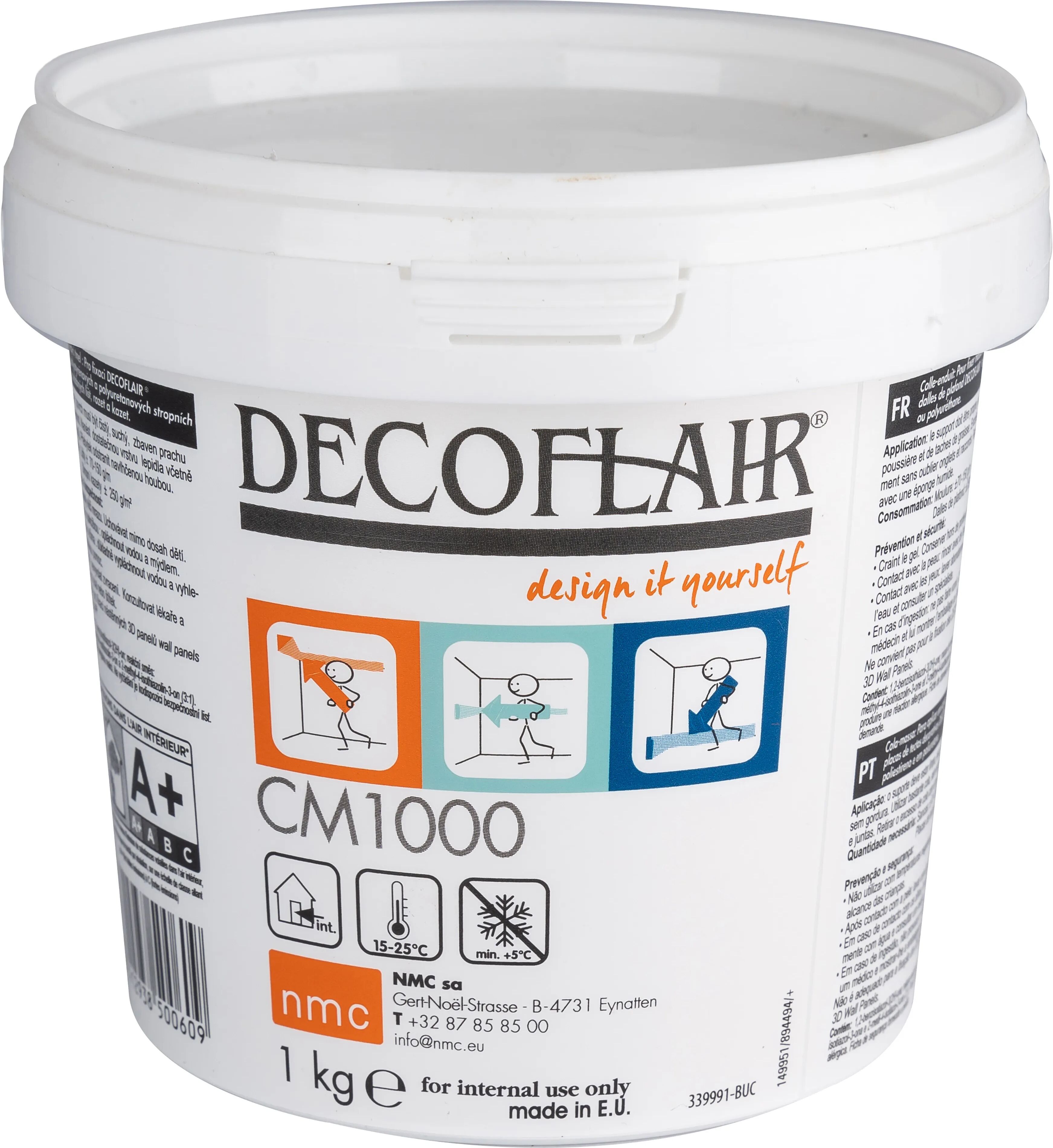 decoflair colla sigillante cm 1000  1 kg per polistirolo poliuretano rosoni e modanature