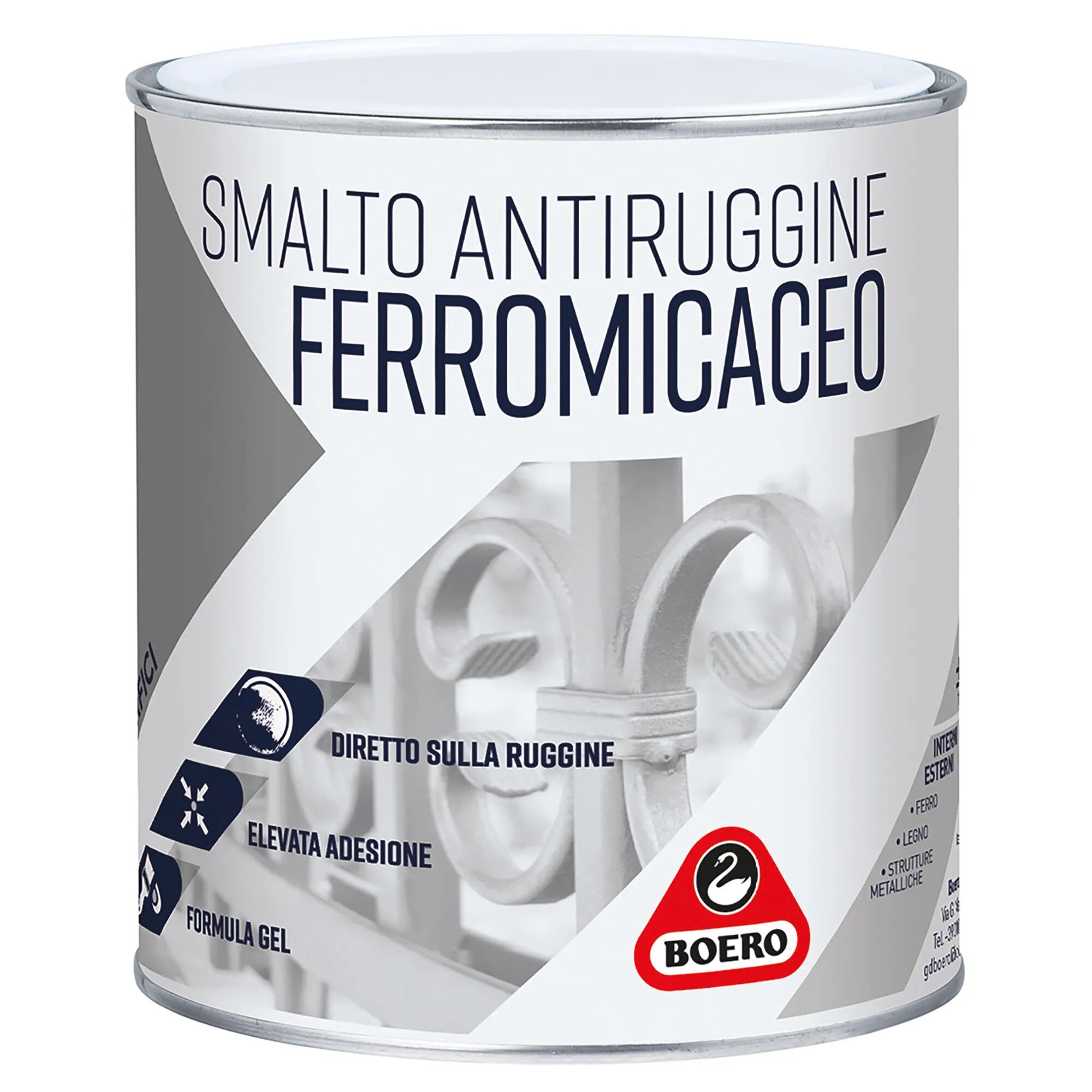 boero smalto antiruggine gel  nero grafite grana grossa 2,5 l  ferromicaceo 9-11 m² x 1 l