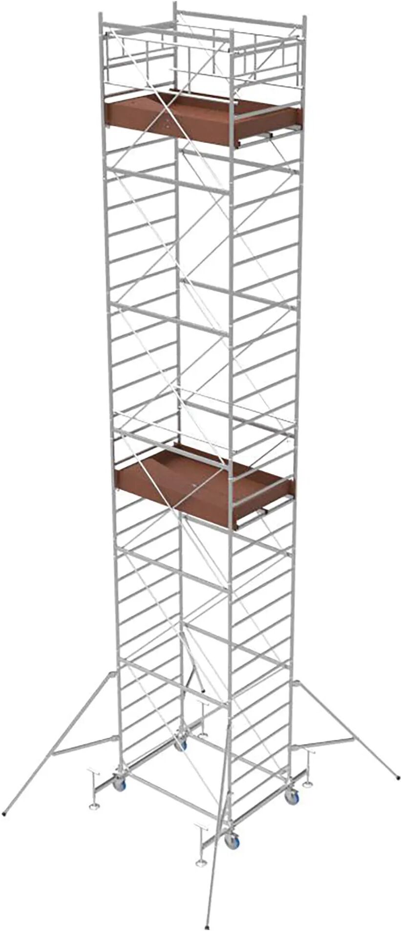 tecnomat trabattello acciaio system120 9,5 m base 1,2x2 m 2 piani lavoro dl.81/2008 portata 390 kg