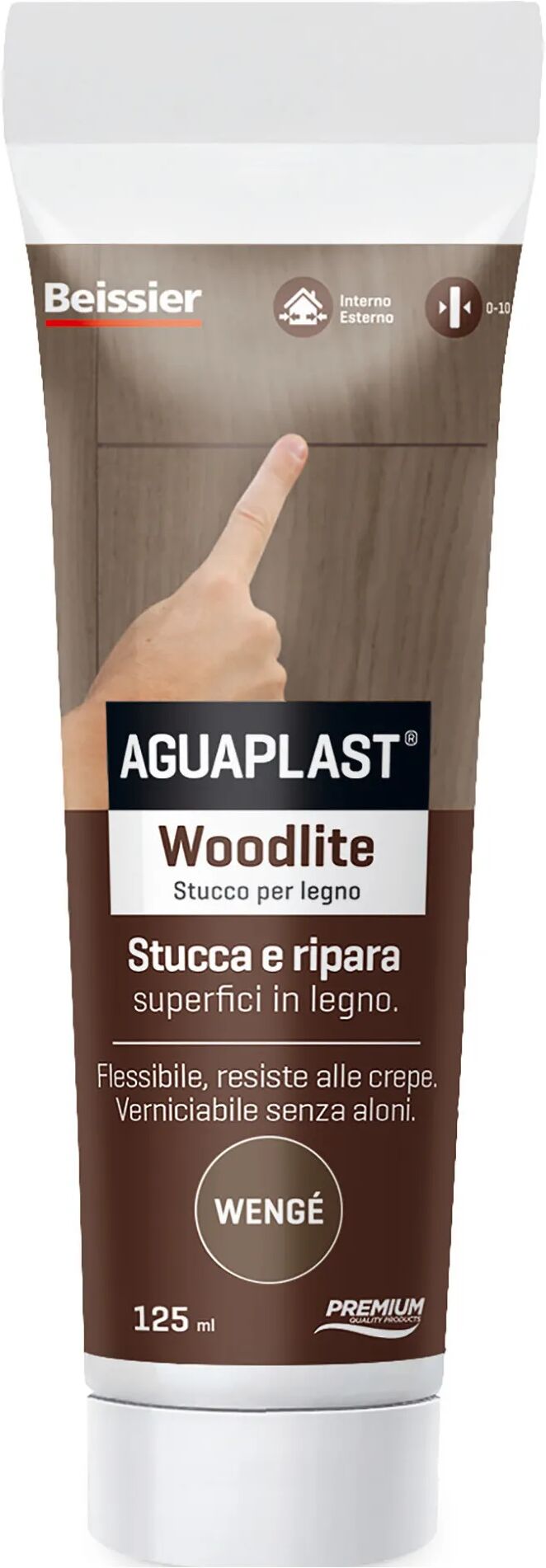 aguaplast stucco per legno woodlite  wenge 125 ml spessori fino a 20mm interno esterno