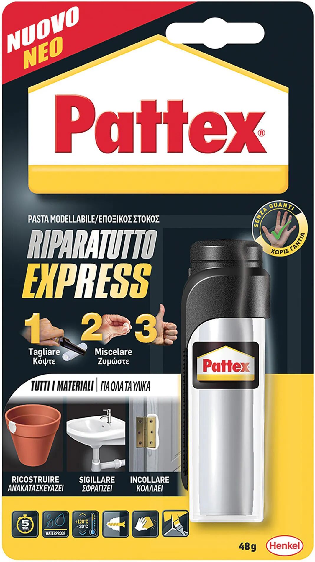 pattex ripara express universale  48 g per tutti i materiali