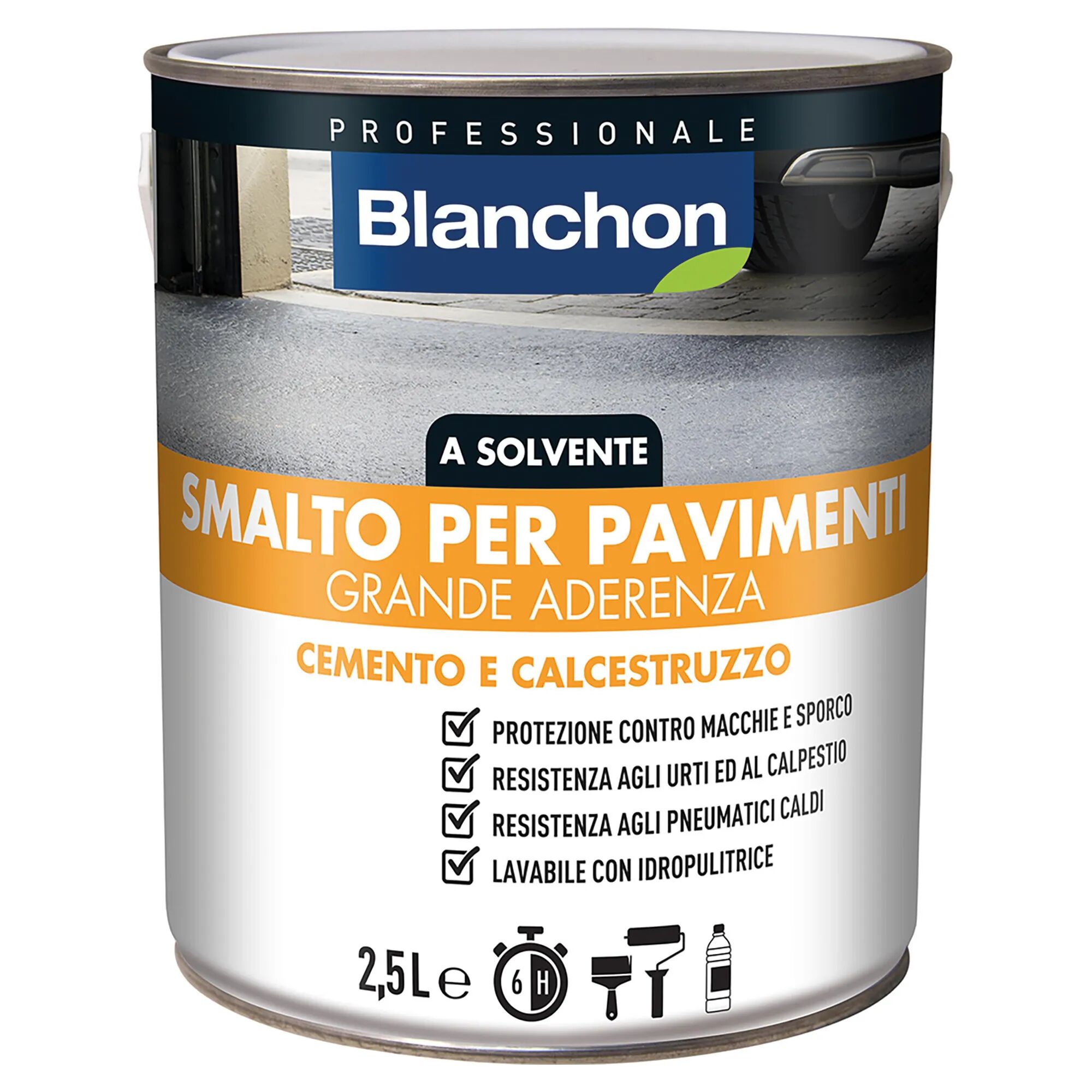 tecnomat smalto pavimenti blanchon solvente 2,5 l grigio medio 12 m² con 1 l pronto uso