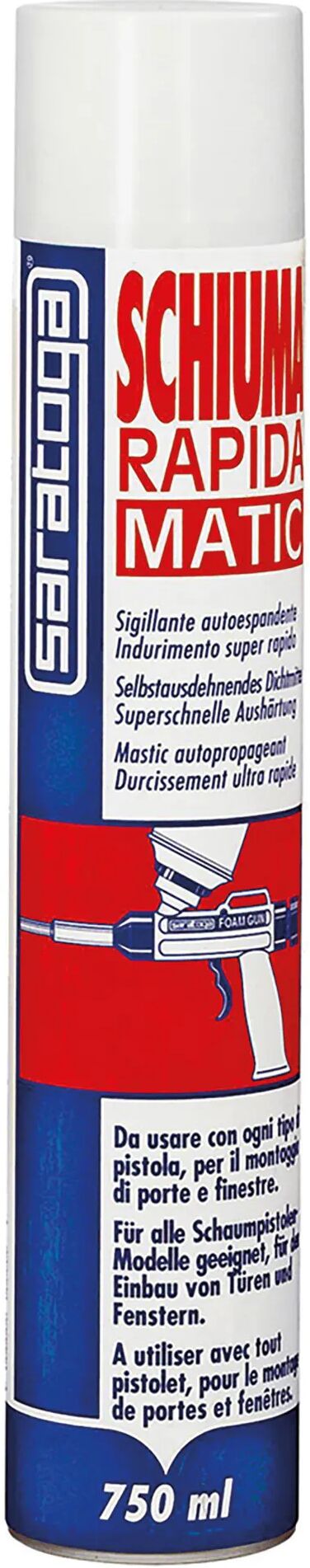 saratoga schiuma poliuretanica rapida  750 ml matic per porte e finestre