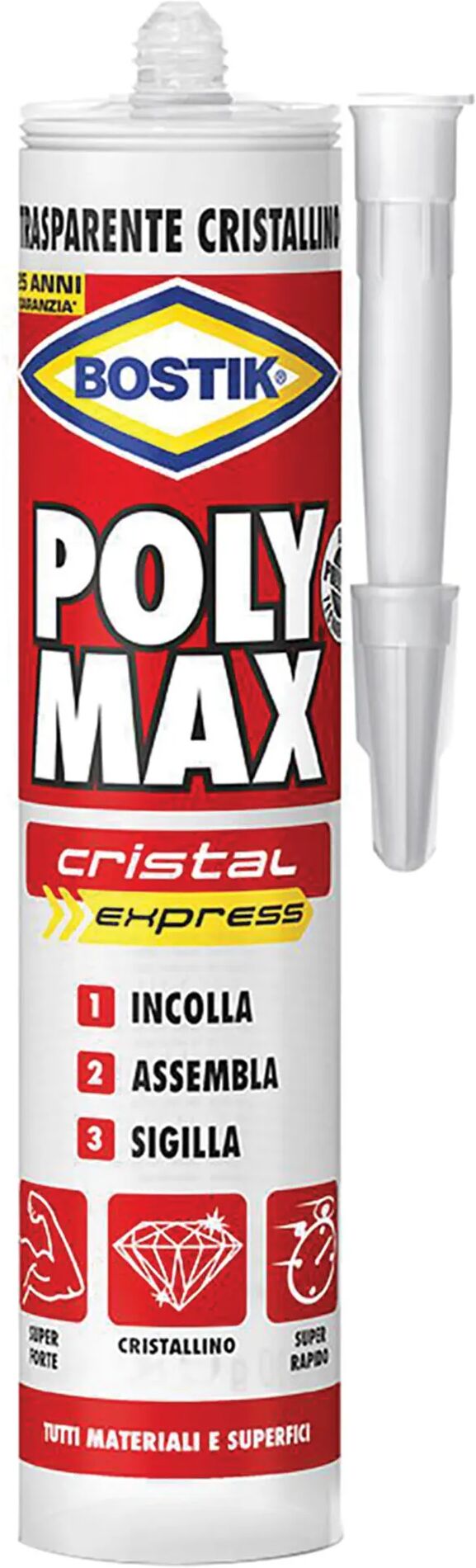 polymax adesivo sigillante poly max bostik 300 g cristal express trasparente sigilla tutti i materiali