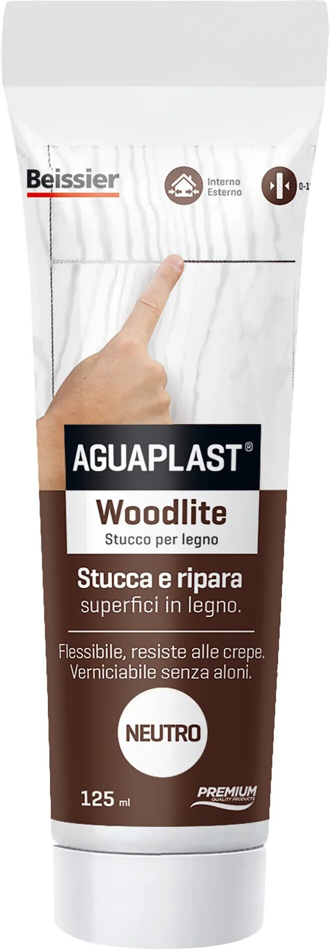 aguaplast stucco per legno woodlite  neutro 125 ml spessori fino a 20mm interno esterno