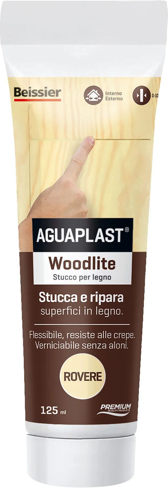 aguaplast stucco per legno woodlite  rovere 125 ml spessori fino a 20mm interno esterno