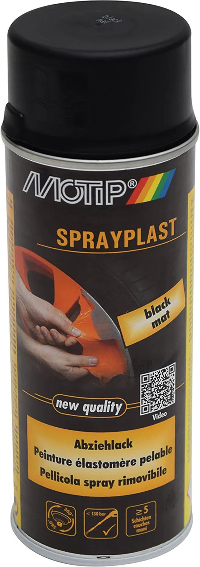 motip pellicola rimovibile spray  400 ml sprayplast nero opaco 0,5-1 m² con 1 l - 5 mani