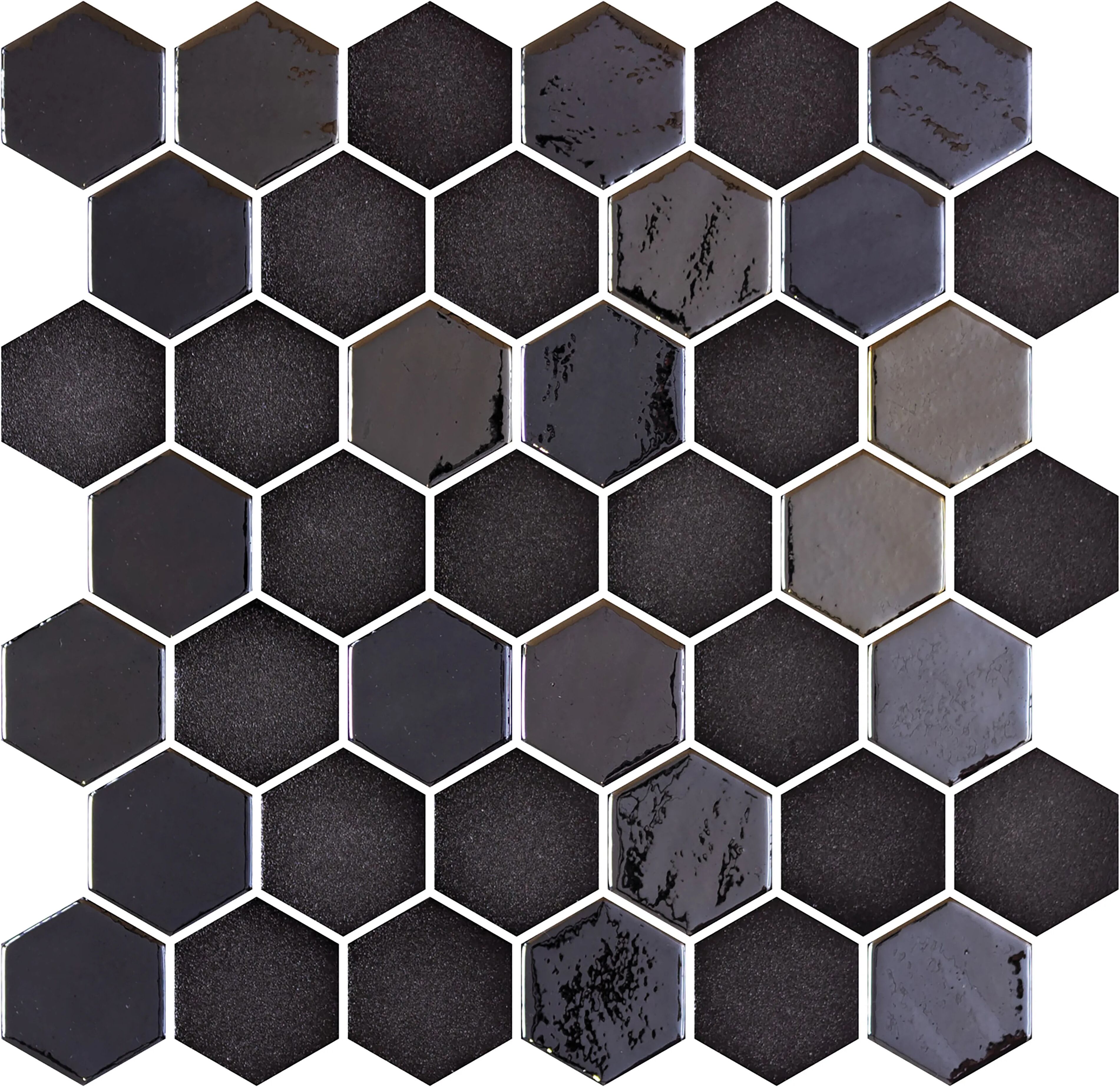 tecnomat mosaico esagonale opalo black blister 28,8x28,6 cm tessere 5x5 cm pasta di vetro 1 pezzo