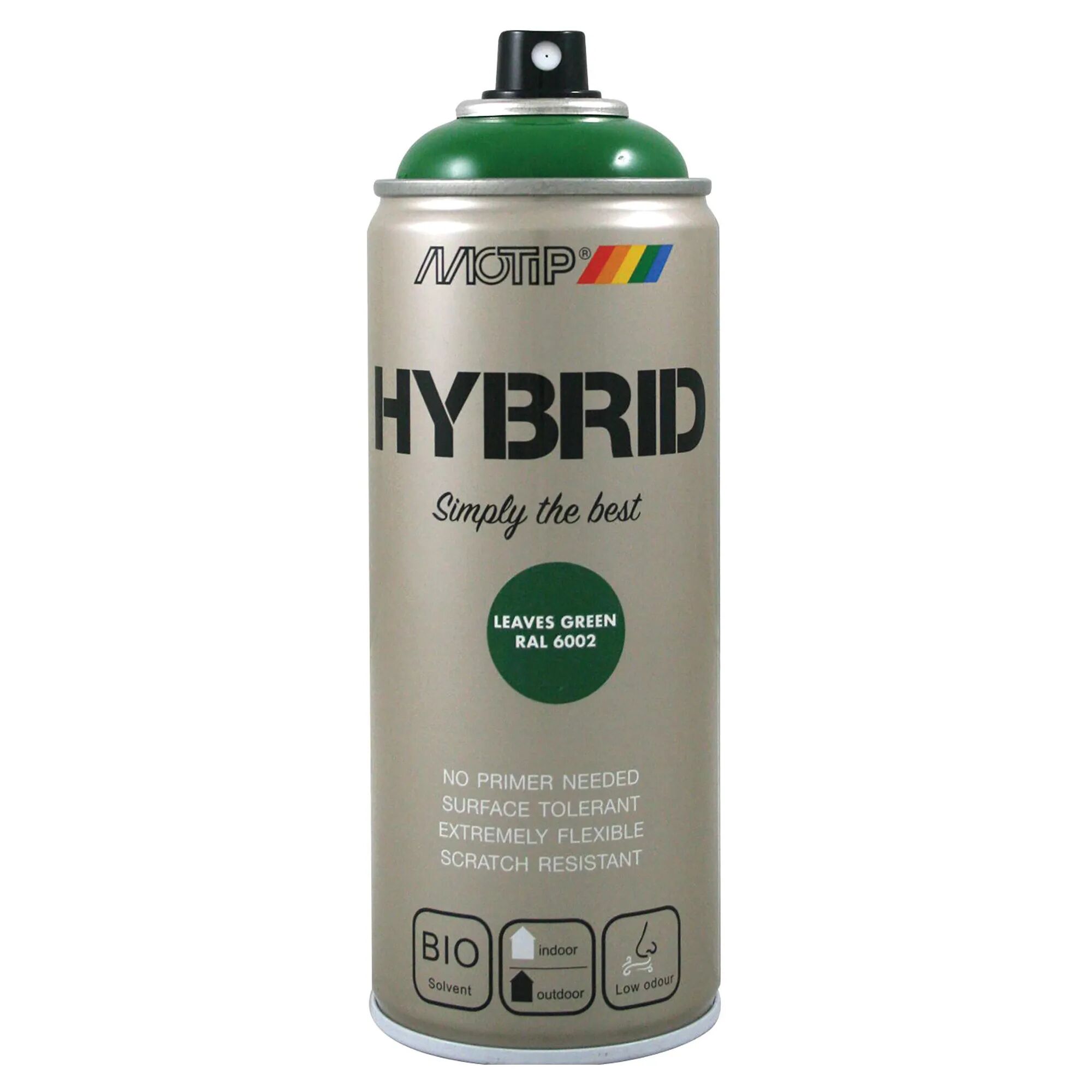 motip vernice spray hybrid ral 6002  verde foglia 400 ml 2,5 - 3,5 m² con 1 l