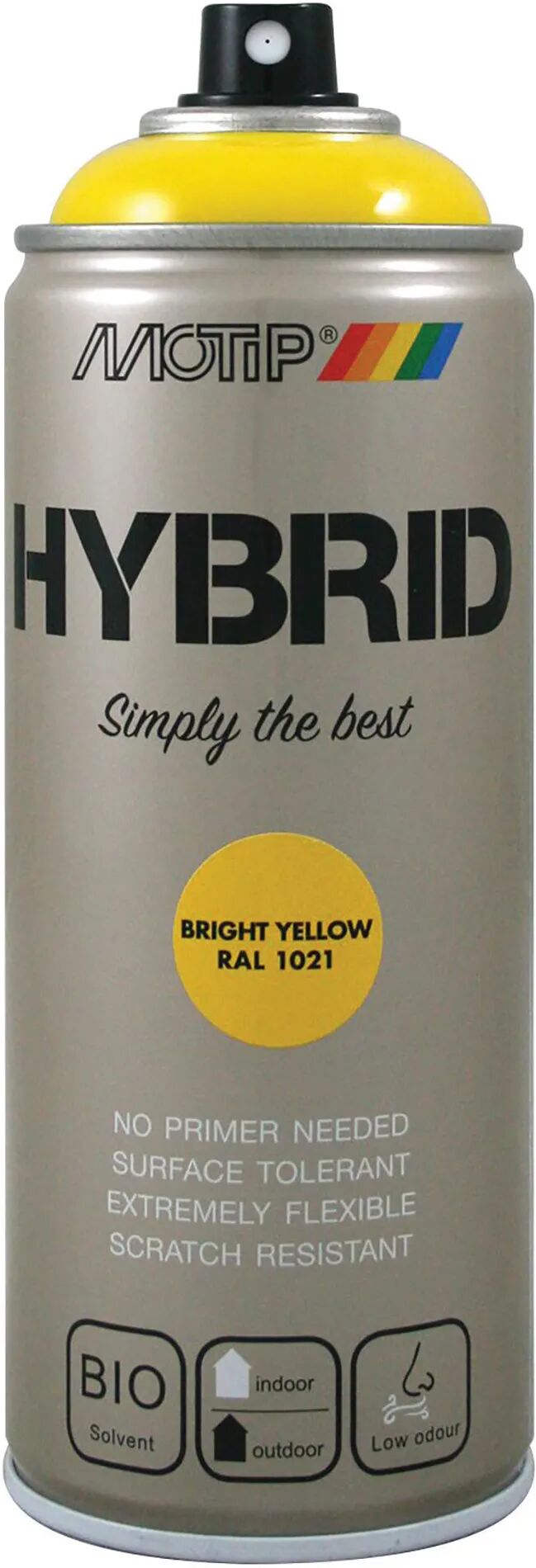 motip vernice spray hybrid ral 1021  giallo colza 400 ml 2,5 - 3,5 m² con 1 l