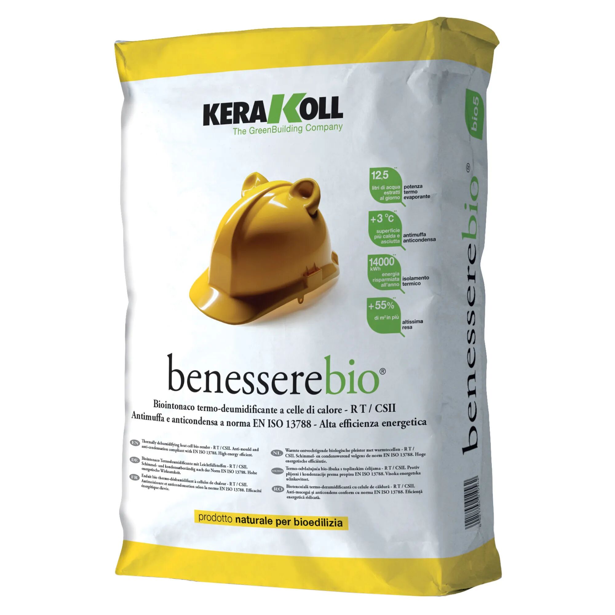 kerakoll biointonaco benesserebio  18 kg termo-deumificante base calce nhl 3,5