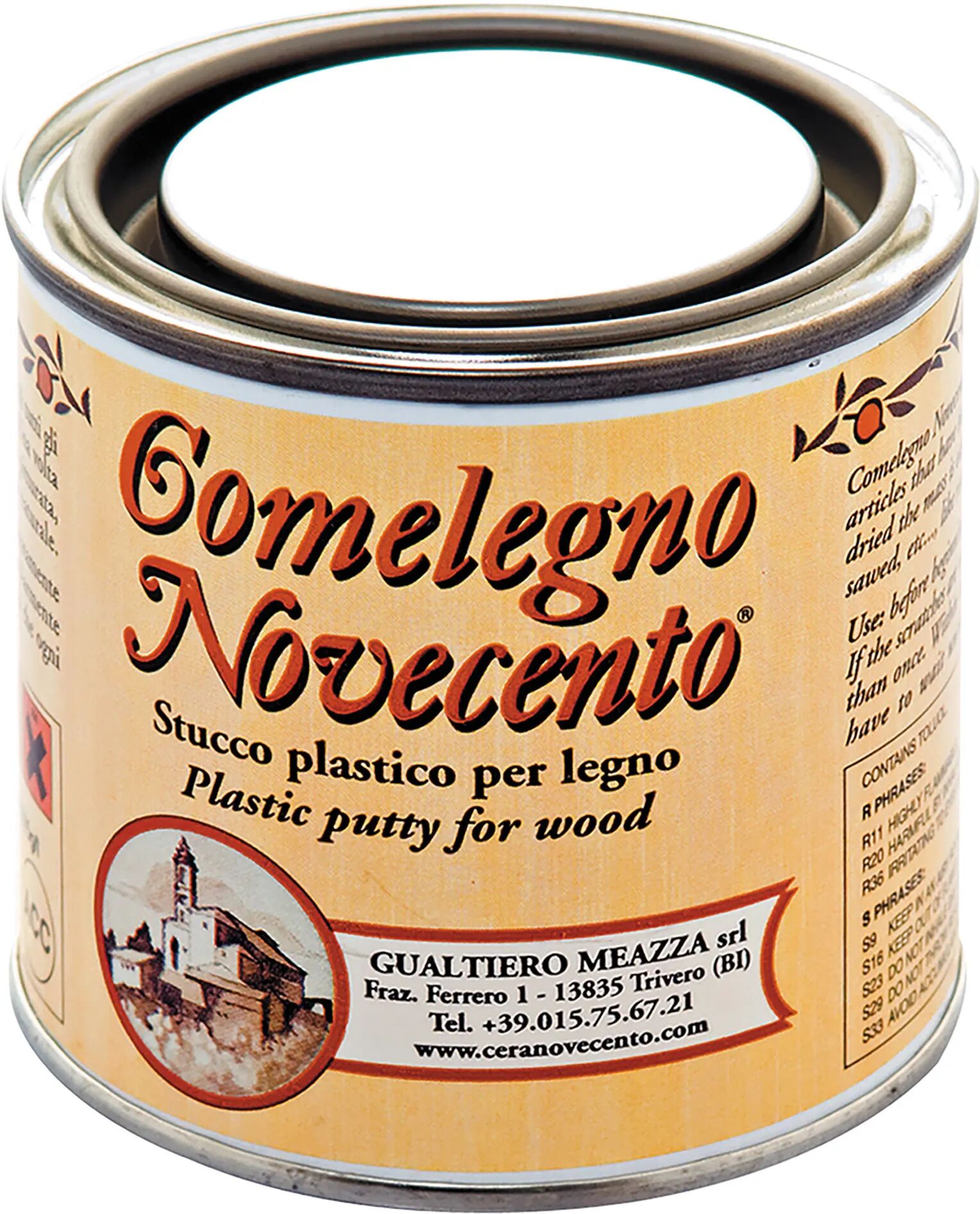 cera_novecento stucco plastico comelegno novecento per legno 250 ml noce medio pronto uso