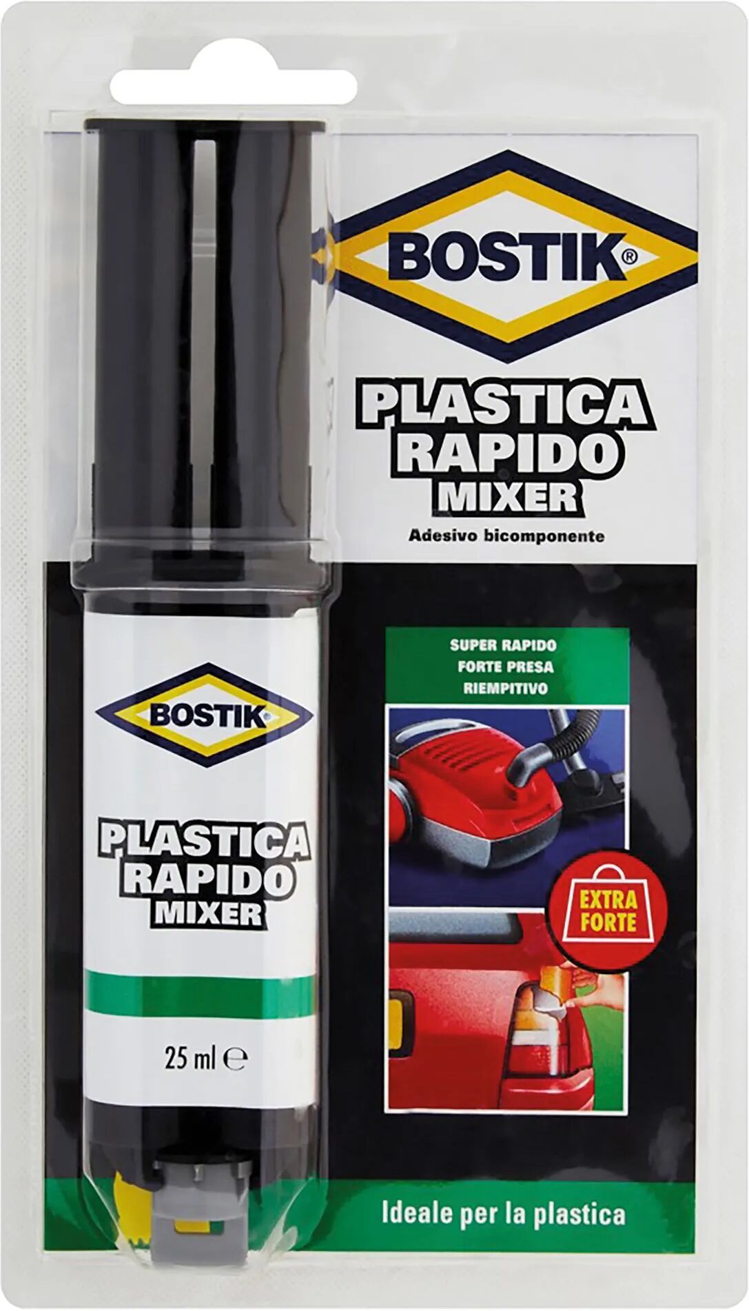 bostik adesivo bicomponente  plastica 25 ml presa forte e rapida ideale per plastiche