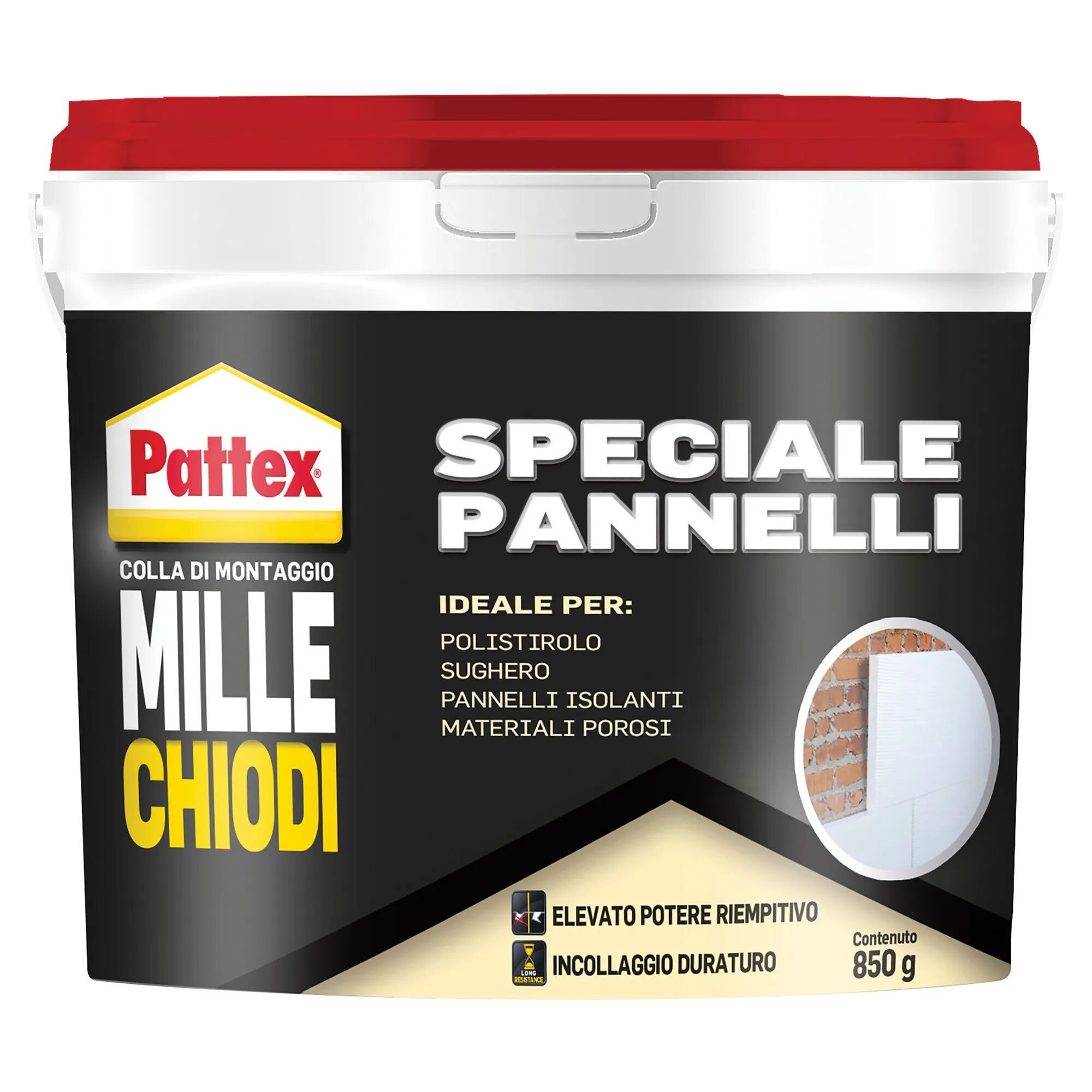 Pattex COLLA  MILLECHIODI PANNELLI 850 g POLISTIROLO SUGHERO PANNELLI E MATERIALI POROSI