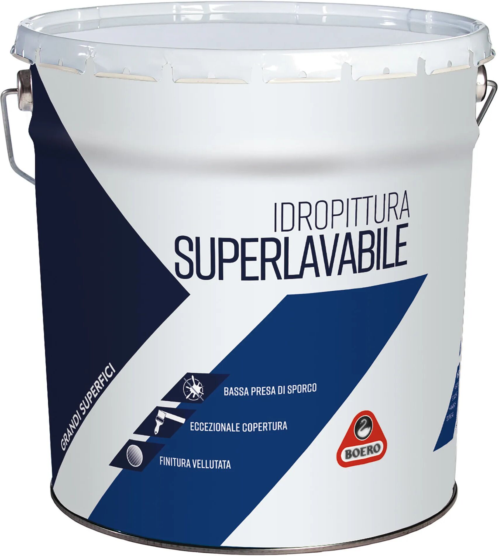 Boero IDROPITTURA SUPERLAVABILE  BIANCA 4l PER SOGGIORNI CAMERE 6-7 m² CON 1 l A 2 MANI