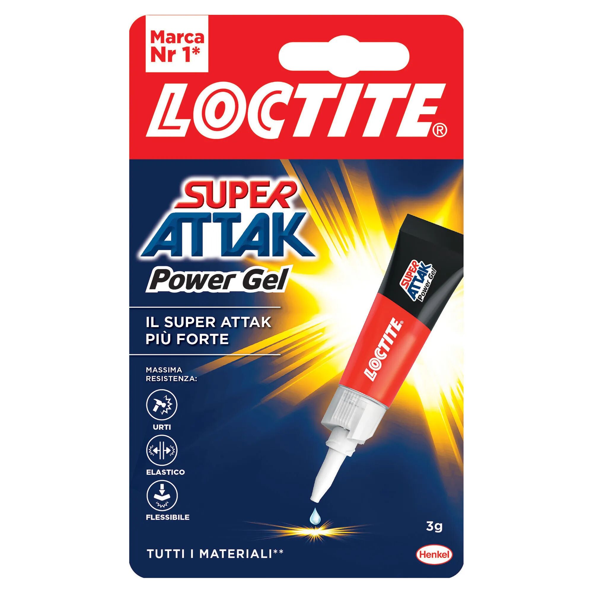 Loctite COLLA  SUPER ATTAK POWER GEL 3 g MULTIMATERIALE