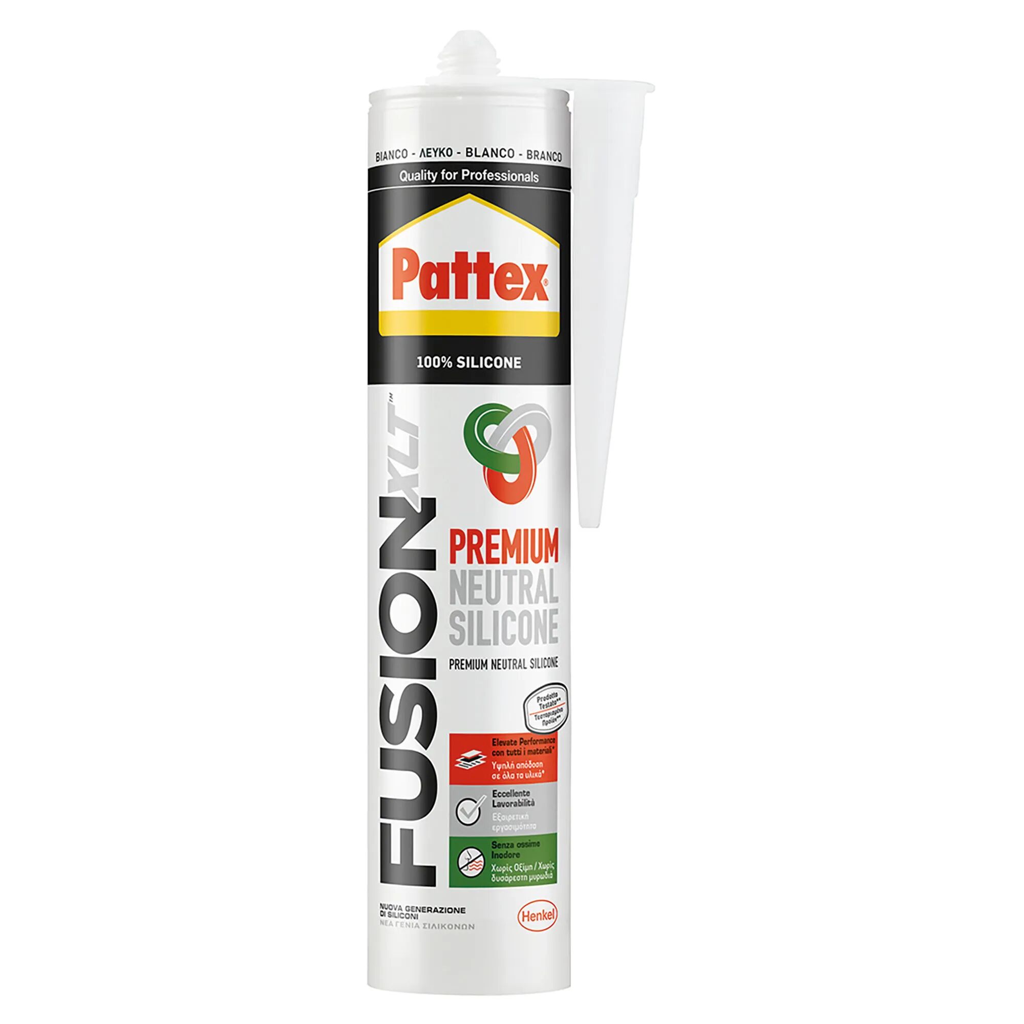 Pattex SILICONE NEUTRO  FUSION 300 ml BIANCO CERTIFICATO PER CELLE FRIGORIFERE