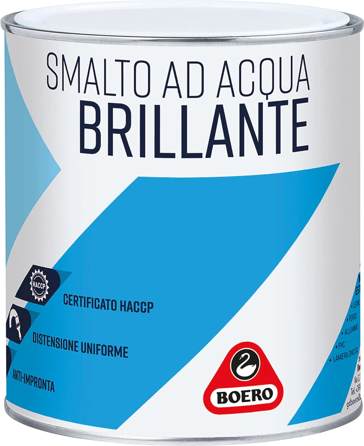 Boero SMALTO ACQUA BRILLANTE  VERDE CAPRI 0,75 l FERRO LEGNO MURO PVC 10-12 m² CON 1 l