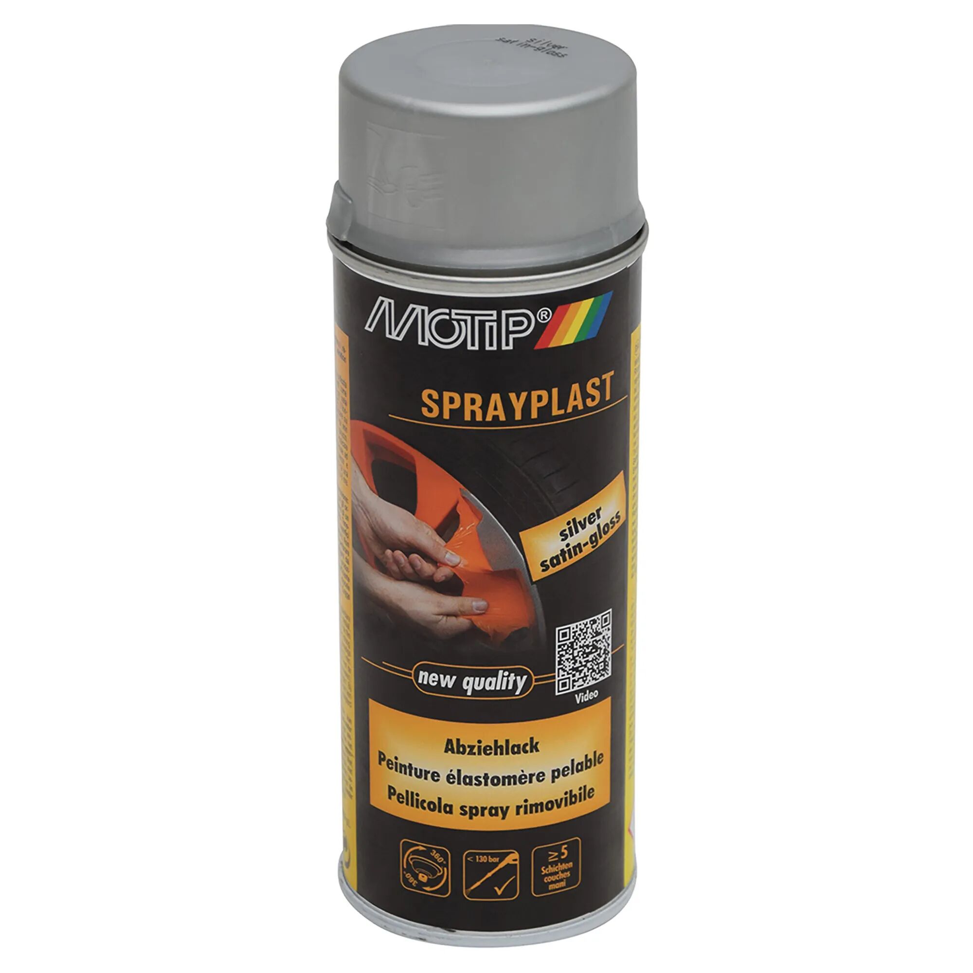 Motip PELLICOLA RIMOVIBILE SPRAY  400 ml SPRAYPLAST SILVER SEMILUCID 0,5-1 m² CON 1 l - 5 MANI