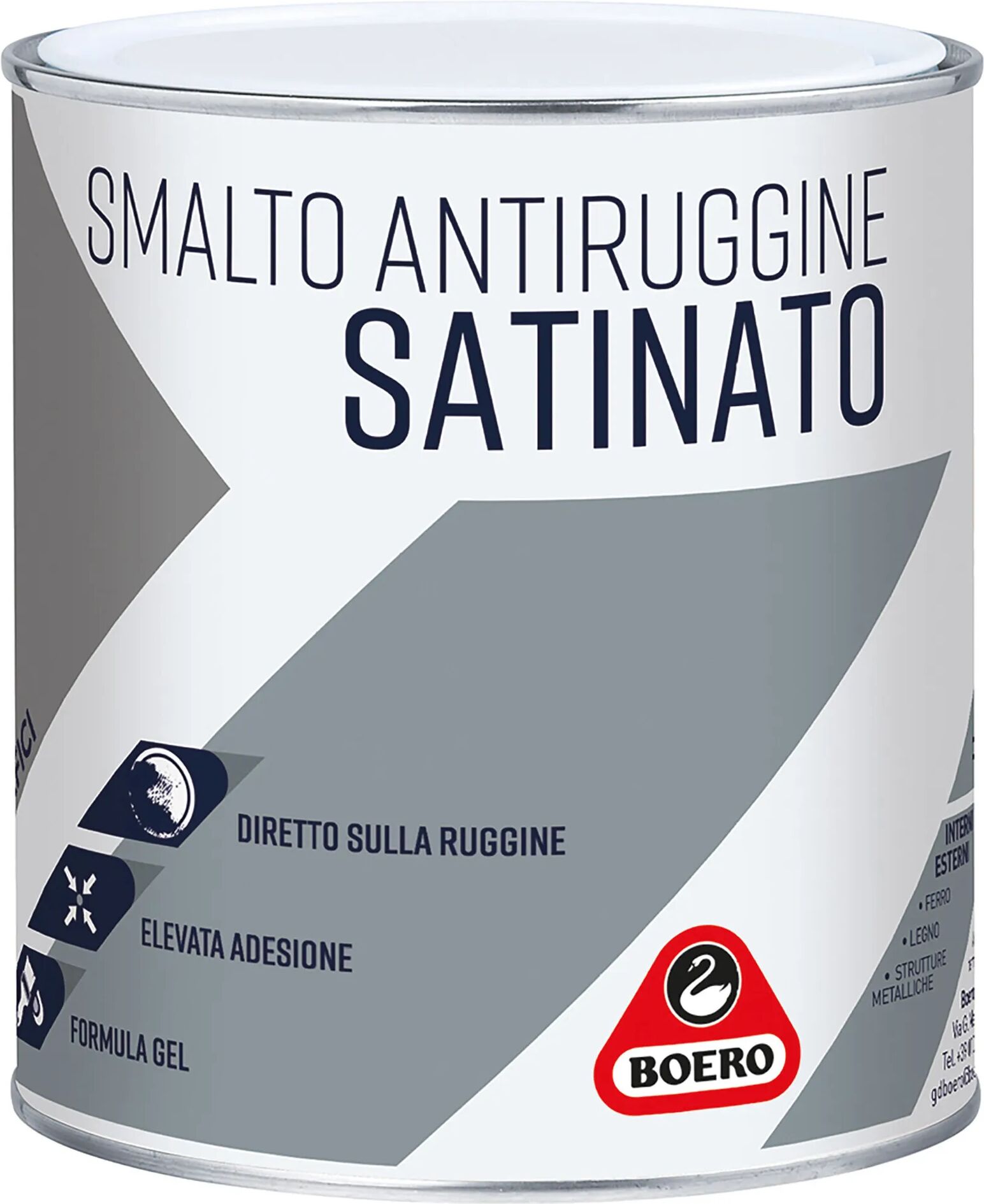 Boero SMALTO ANTIRUGGINE GEL  SATINATO TESTA DI MORO 0,75 l  10-12 m² x 1 l PRONTO USO