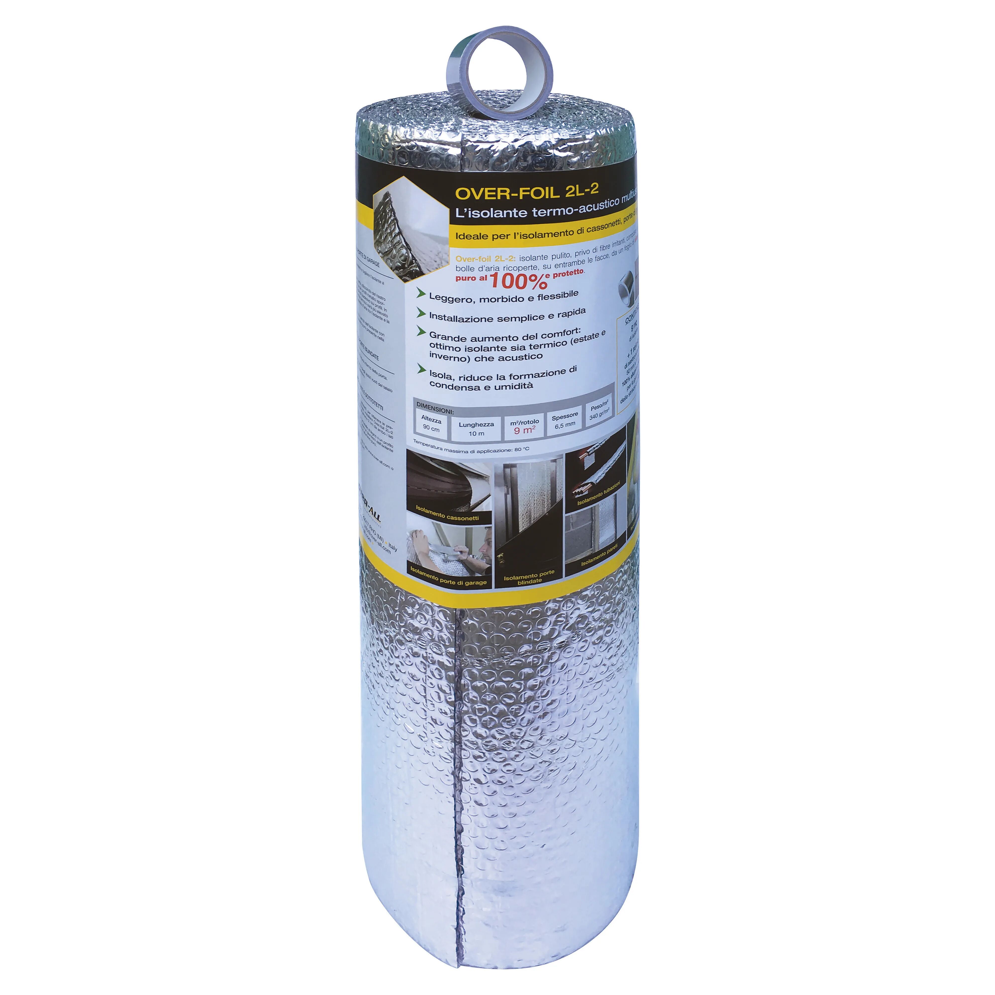 Tecnomat KIT ISOLAMENTO OVER-FOIL 2L-2 0,9x10 m SPESSORE 6,5 mm PARETI-SOTTOTETTI-PORTE