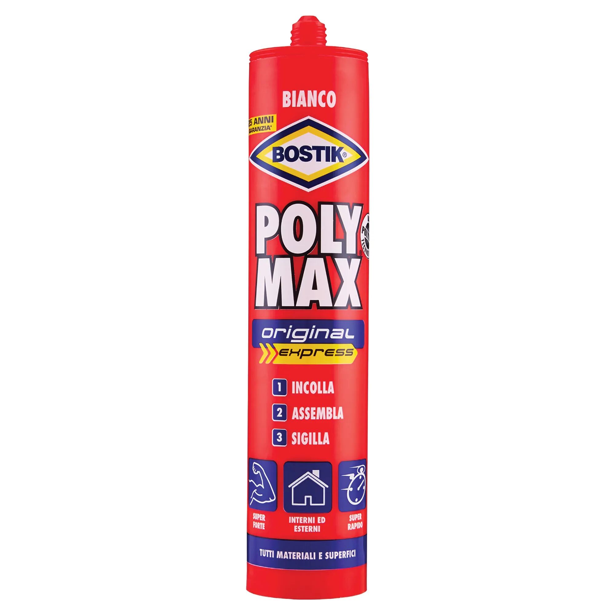 Bostik ADESIVO POLYMAX ORIGINAL  425 g EXPRESS BIANCO INCOLLA E SIGILLA TUTTI I MATERIALI