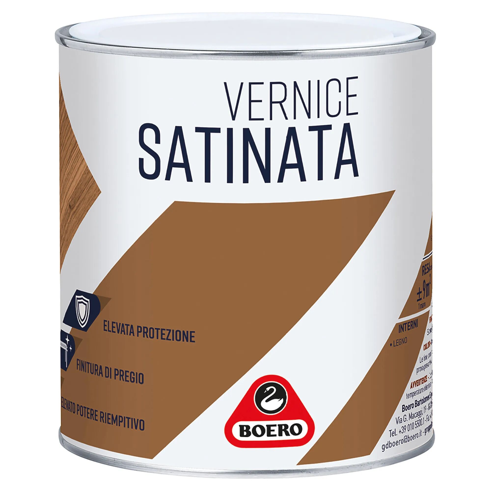 Boero VERNICE LEGNO A SOLVENTE  2,5 l INCOLORE SATINATO 11 m² CON 1l PRONTO USO