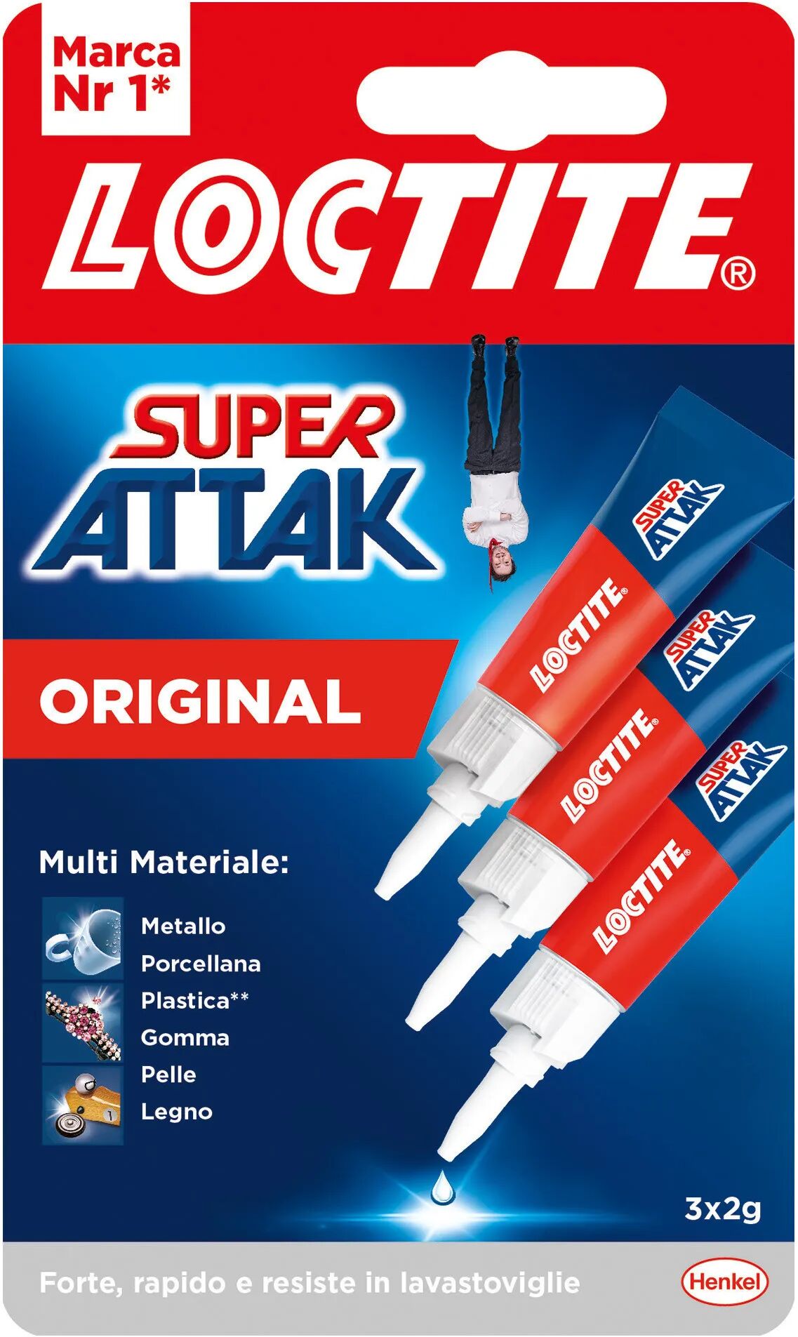 Loctite SUPERATTAK MINITRIO  3x2g ADESIVO UNIVERSALE ISTANTANEO PER MATERIALI DIVERSI