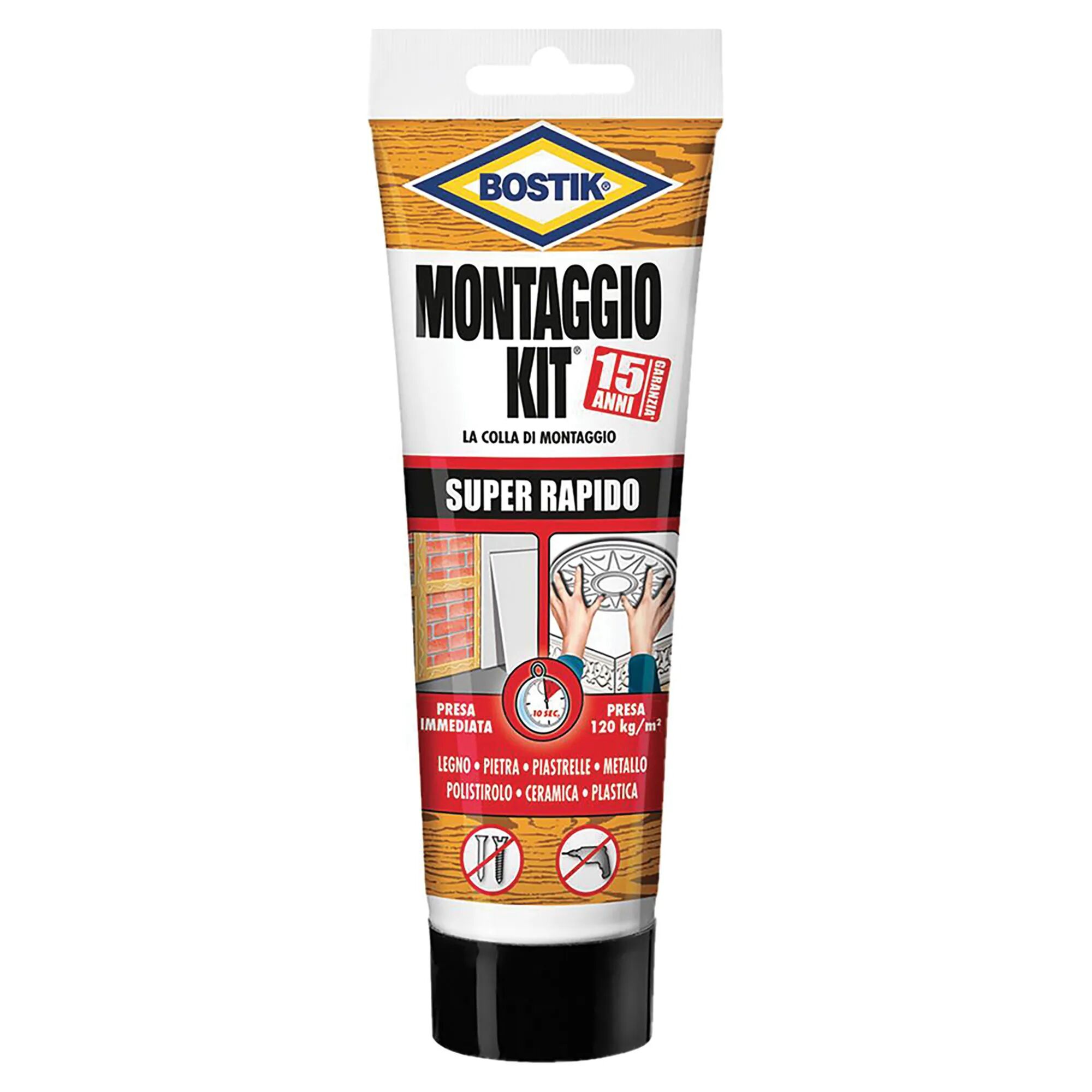 Bostik COLLA MONTAGGIO KIT SUPER RAPIDO  250 g BIANCO EFFETTO VENTOSA POTENZIATO