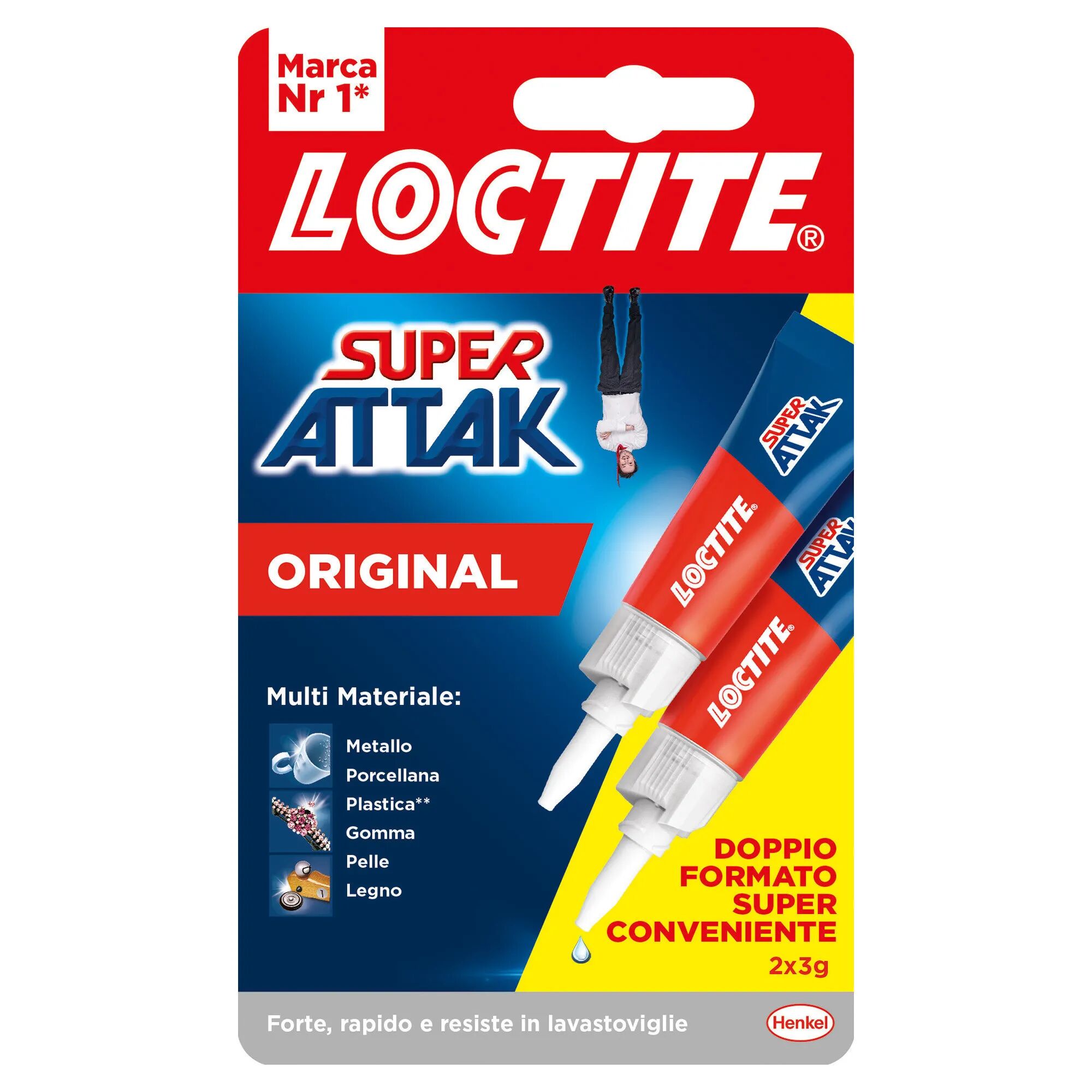 Loctite SUPER ATTAK ORIGINAL  BIPACK 3+3g ADESIVO LIQUIDO ISTANTANEO PER MATERIALI DIVERSI