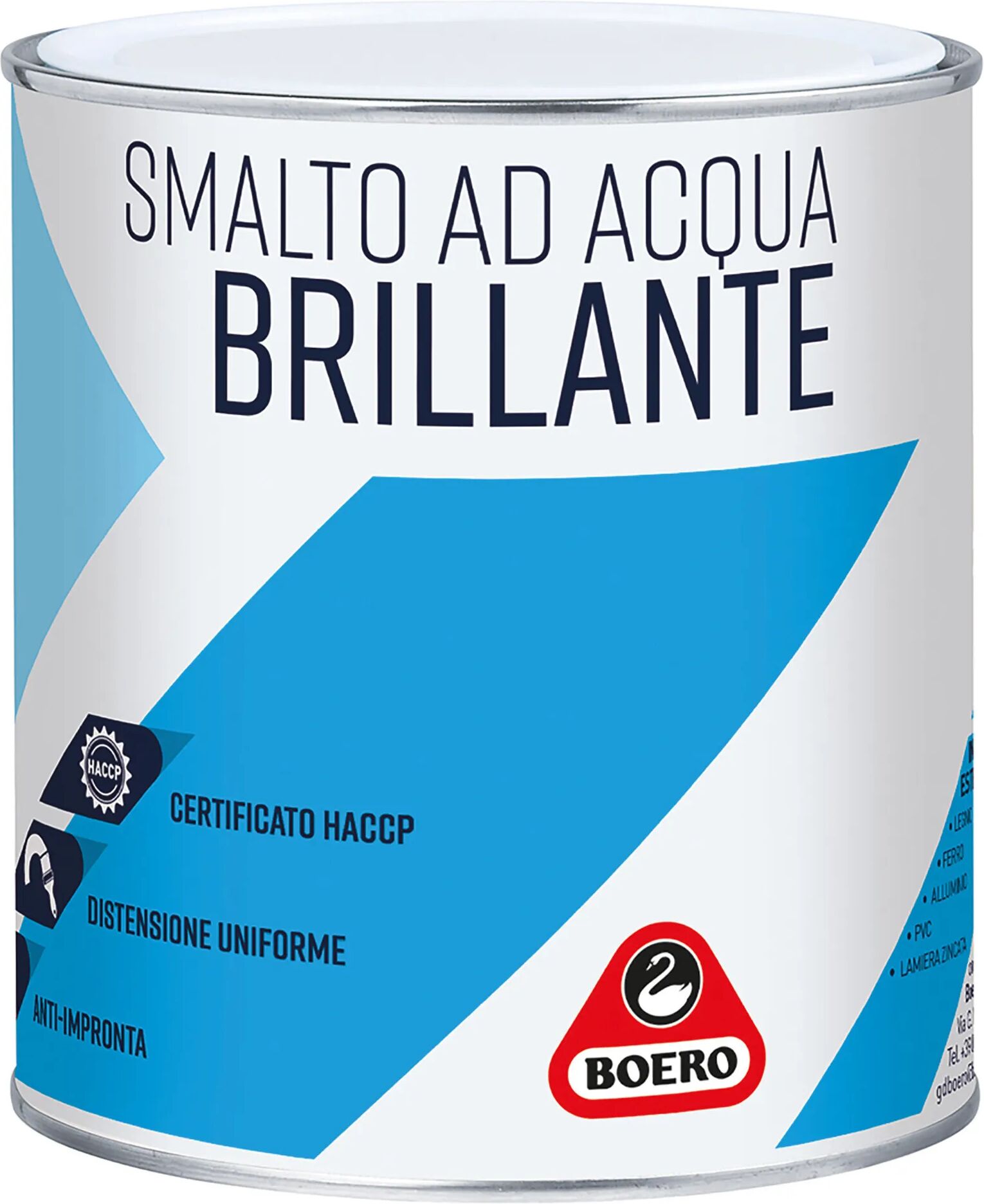 Boero SMALTO ACQUA BRILLANTE  ROSSO VIVO 0,75 l FERRO LEGNO MURO PVC 10-12 m² CON 1 l