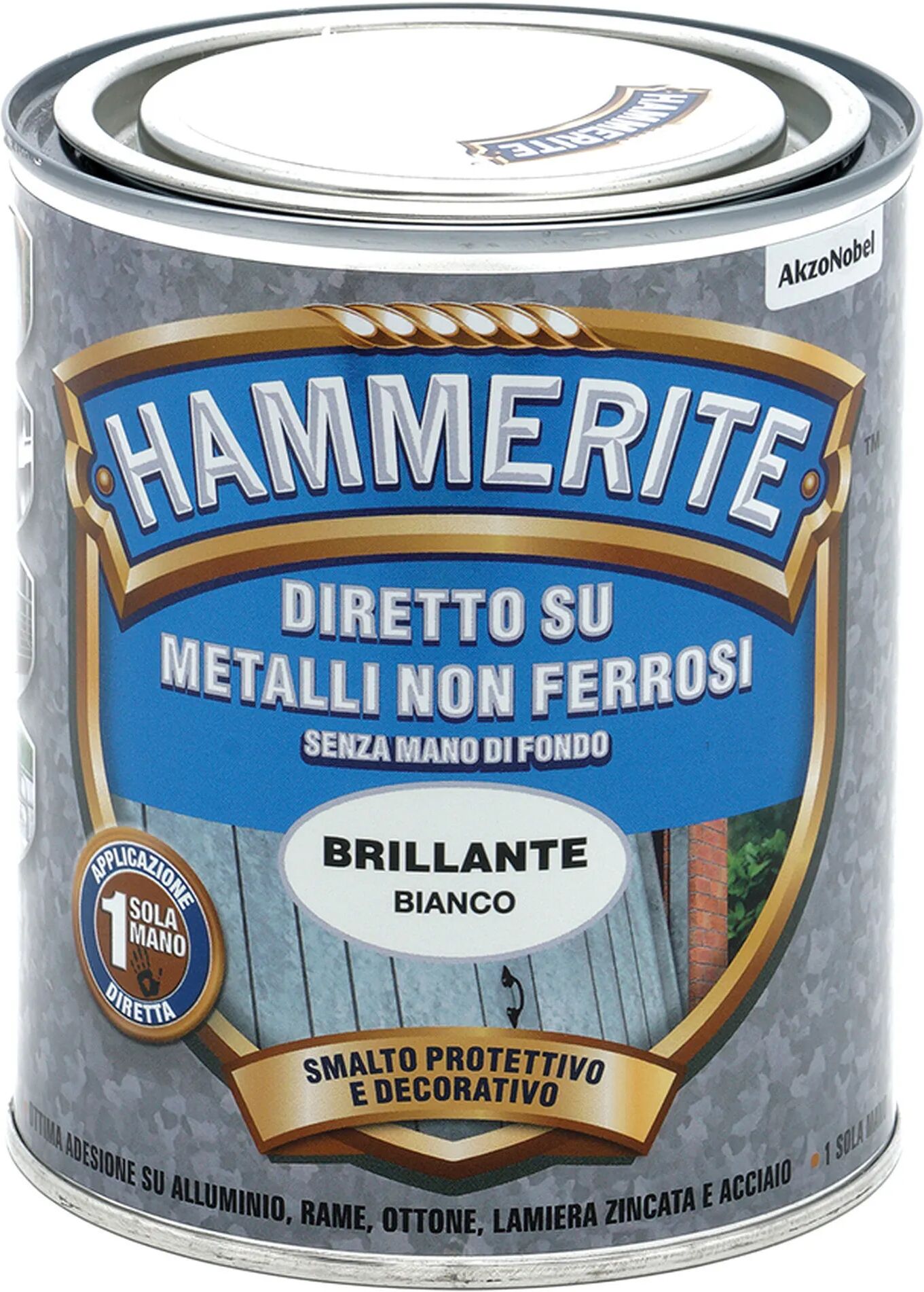 Hammerite SMALTO METALLI NON FERROSI  0,75l BRILLANTE BIANCO 8-10 m² CON 1 l