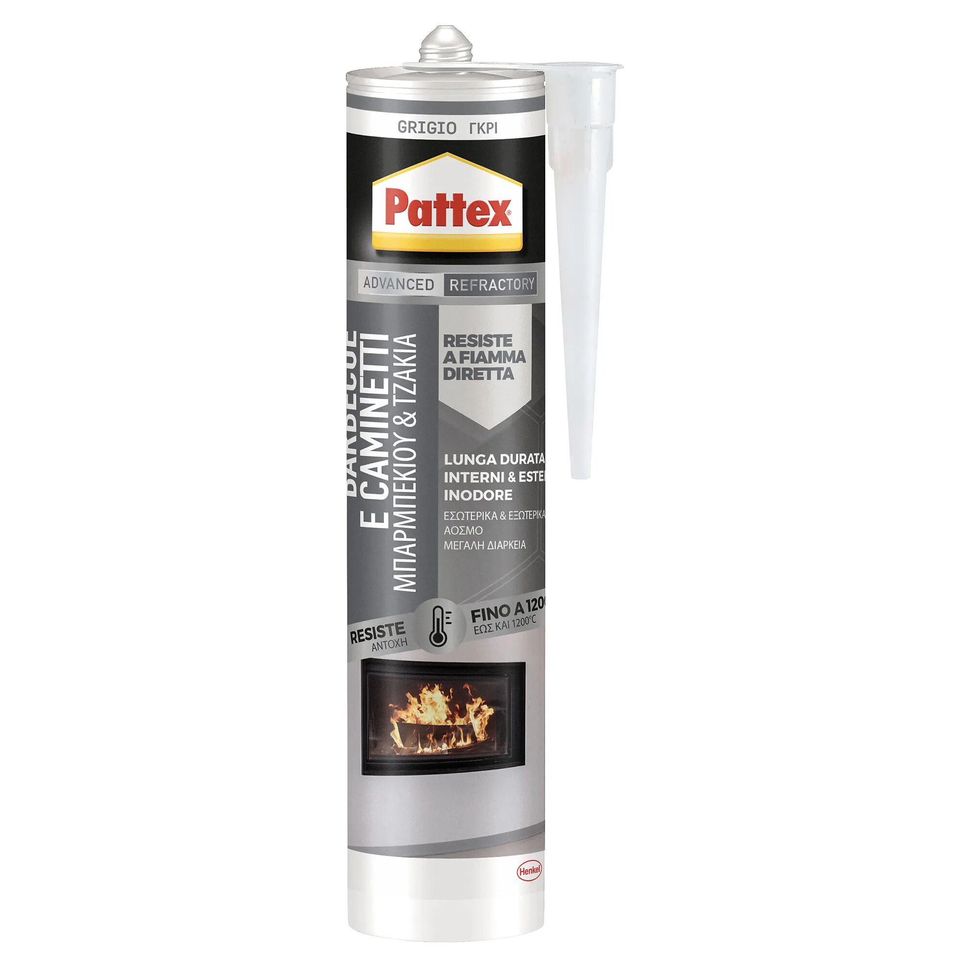 Pattex SIGILLANTE REFRATTARIO  GRIGIO 280 ml PER BBQ E CAMINETTI