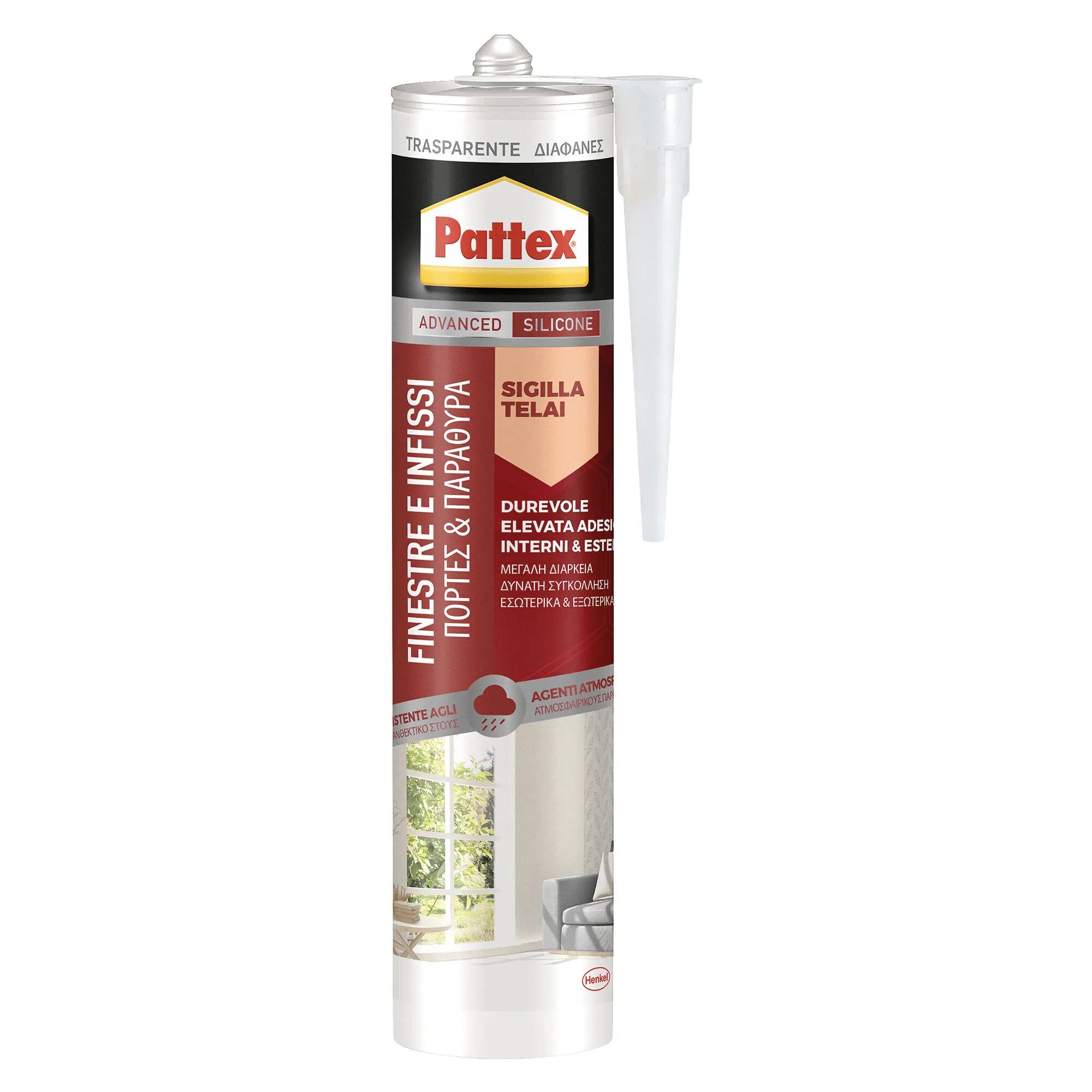 Pattex SILICONE NEUTRO  PER SERRAMENTI TRASPARENTE 280 ml