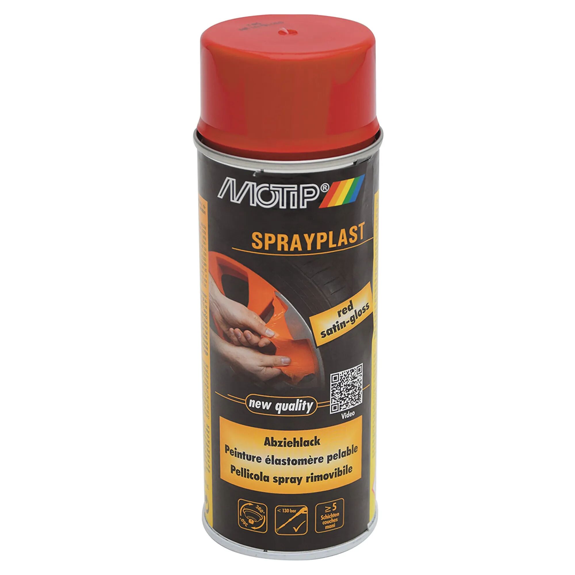 Motip PELLICOLA RIMOVIBILE SPRAY  400 ml SPRAYPLAST ROSSO SEMILUCIDO 0,5-1 m² CON 1 l - 5 MANI