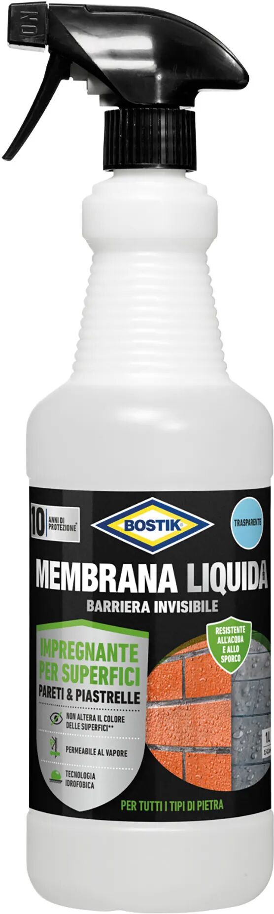 Bostik MEMBRANA LIQUIDA  TRASPARENTE 1 l BARRIERA INVISIBILE  FLACONE CON TRIGGER