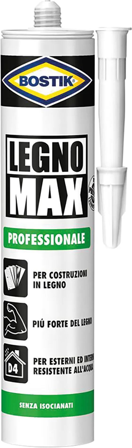 Bostik ADESIVO PROFESSIONALE  LEGNO MAX 380g PER ESTERNI ED INTERNI SENZA ISOCIANATI