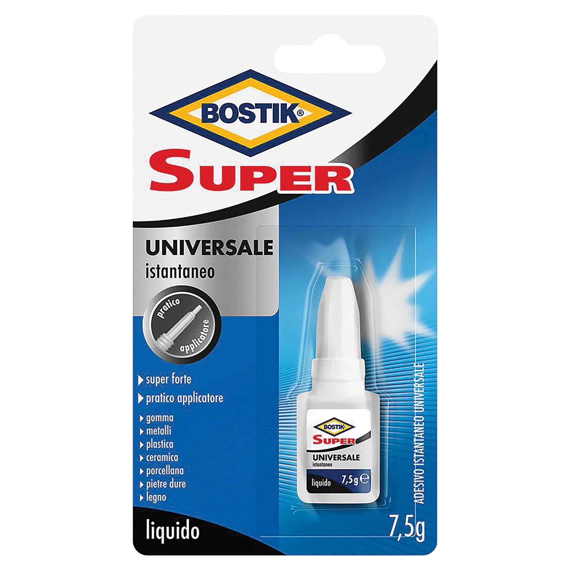 Bostik COLLA CIANOACRILICA UNIVERSALE  7,5 g ISTANTANEA SUPER FORTE CON APPLICATORE